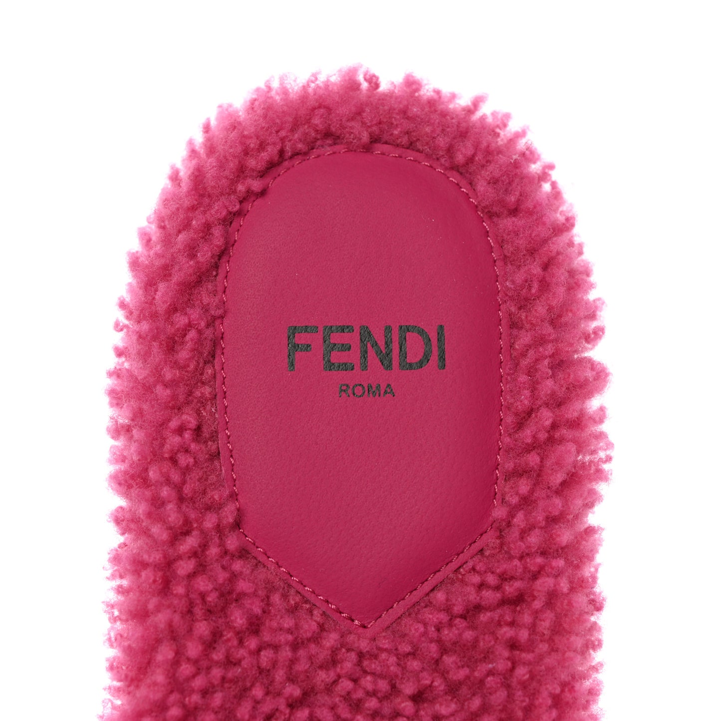 Shearling FF Baguette Slide Sandals 36.5 Pink