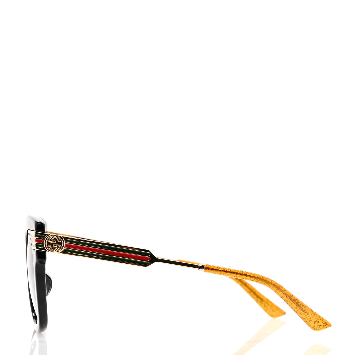 Acetate Square Frame Web Sunglasses GG0281SA Black