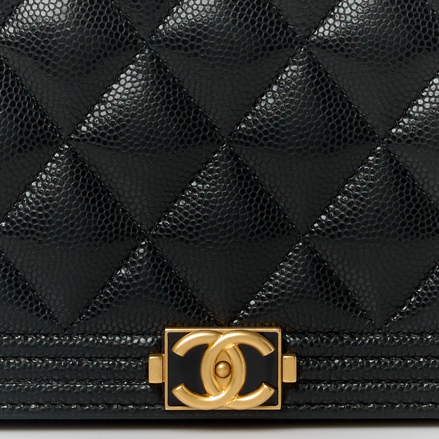 Caviar Quilted Boy Top Handle Wallet On Chain WOC Black