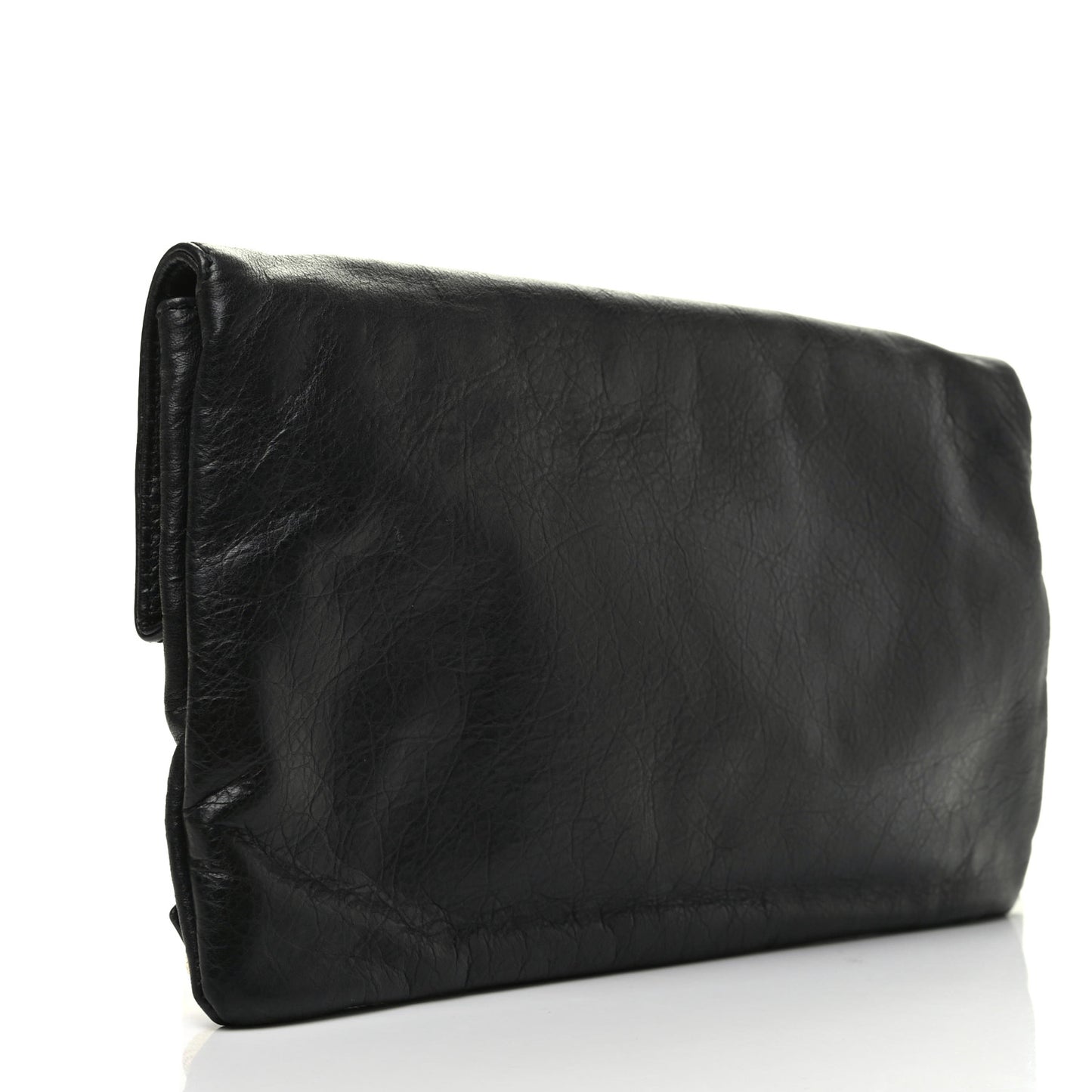 Agneau Giant 21 Gold Hardware Envelope Clutch Black