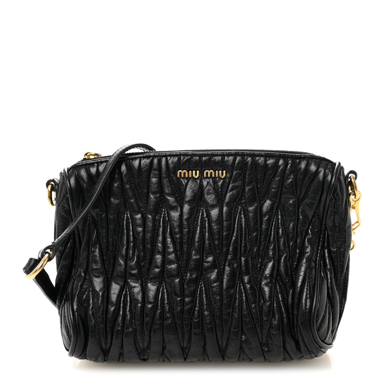 Miu Miu Nappa Matelasse Lux Shoulder Bag Black 1860977 – FASHIONPHILE