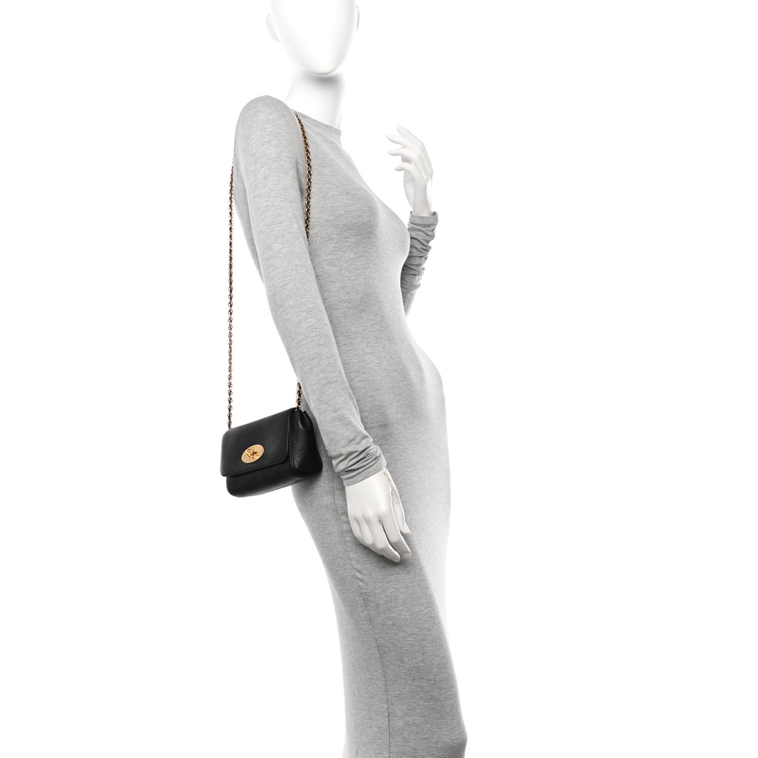 Mulberry Glossy Goatskin Mini Lily Flap Black 3 of 11