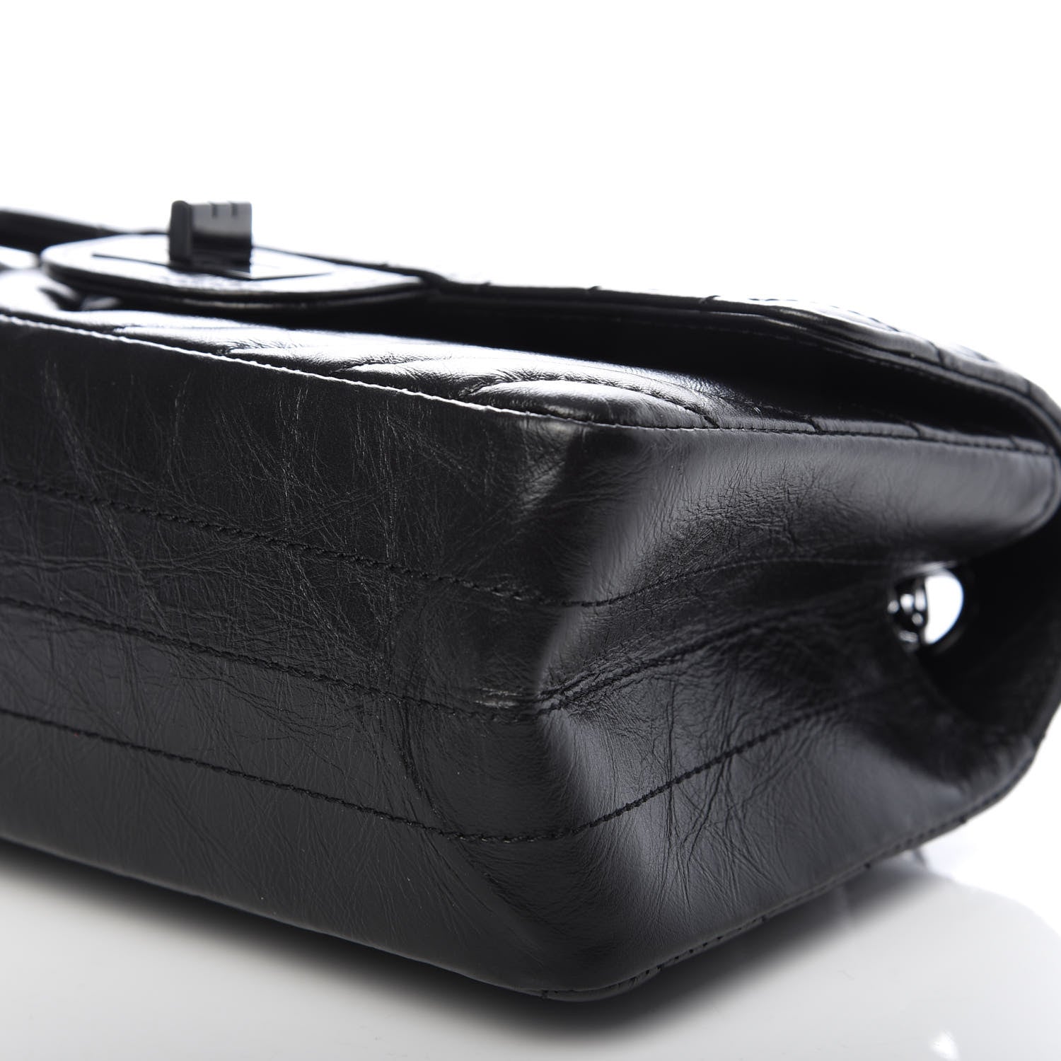 Chanel Aged Calfskin Chevron Quilted 2.55 Reissue Mini Flap So Black 6 of 8