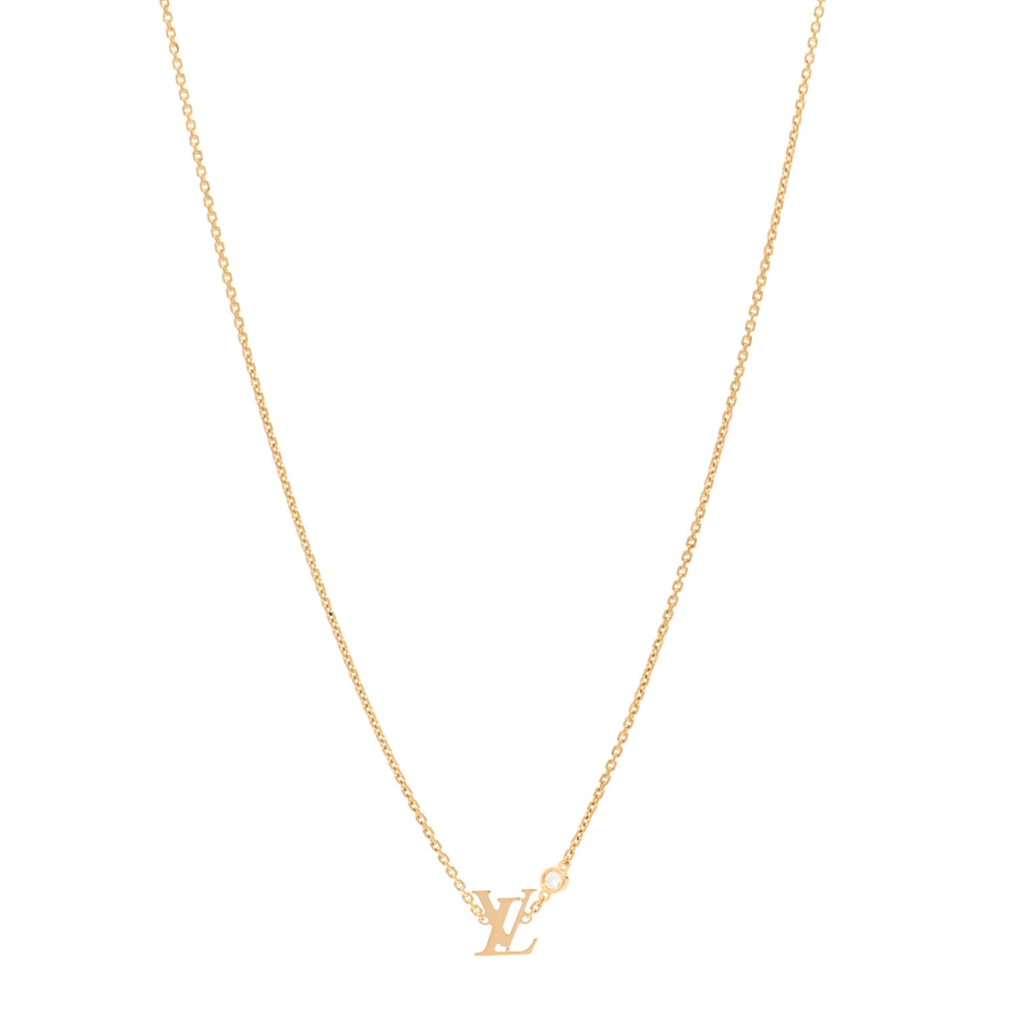 18K Yellow Gold Diamond Idylle Blossom LV Pendant Necklace