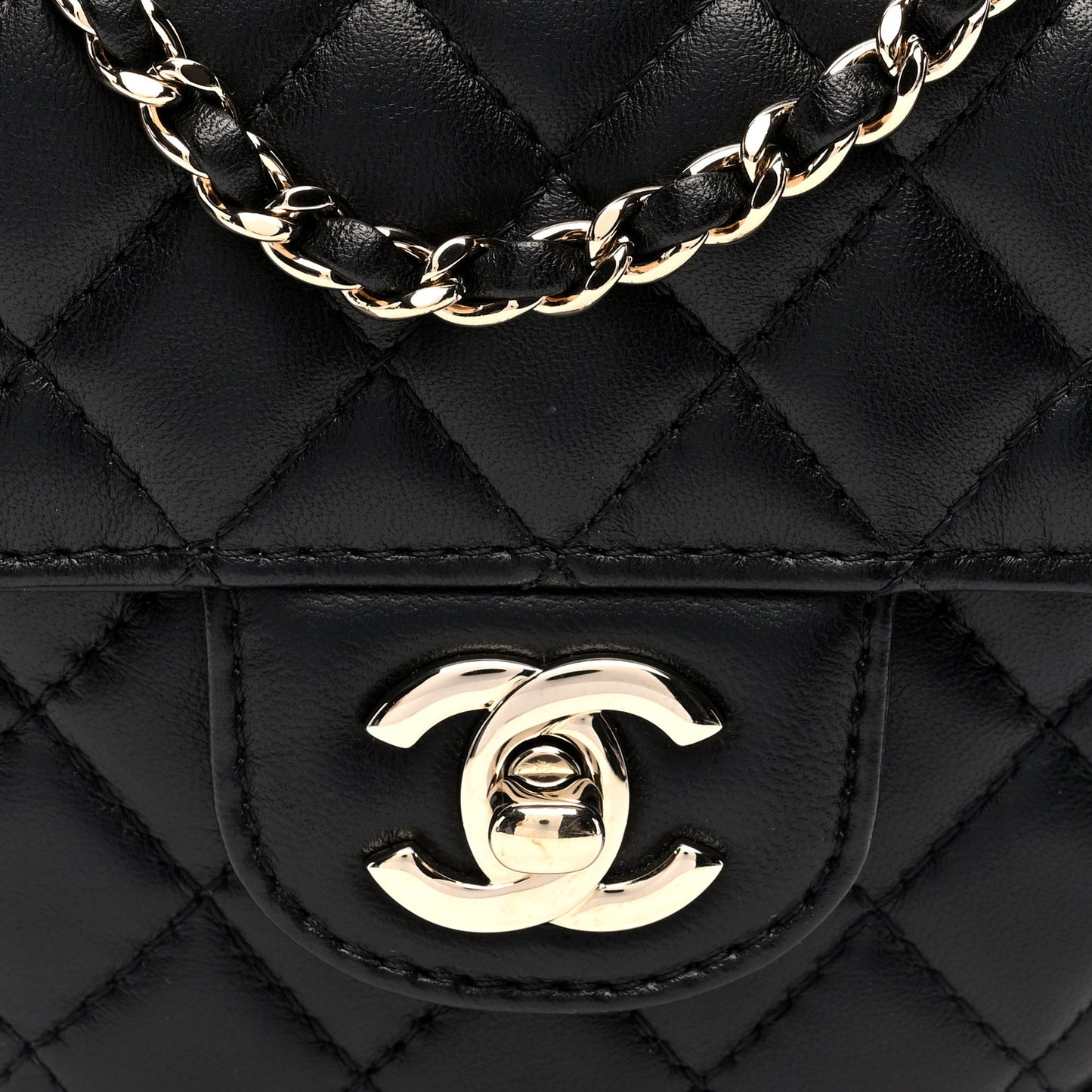 Lambskin Quilted CC In Love Heart Bag Black