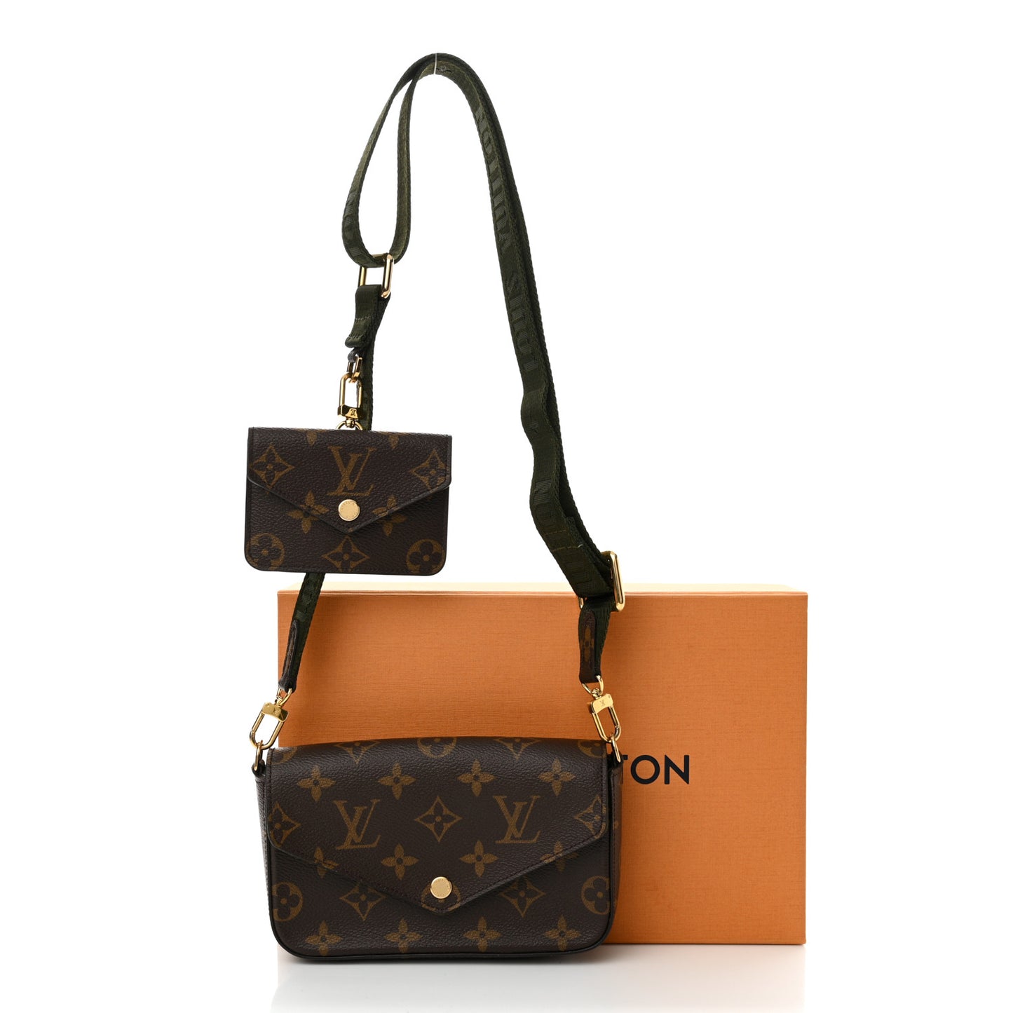 Monogram Felicie Strap & Go Kaki