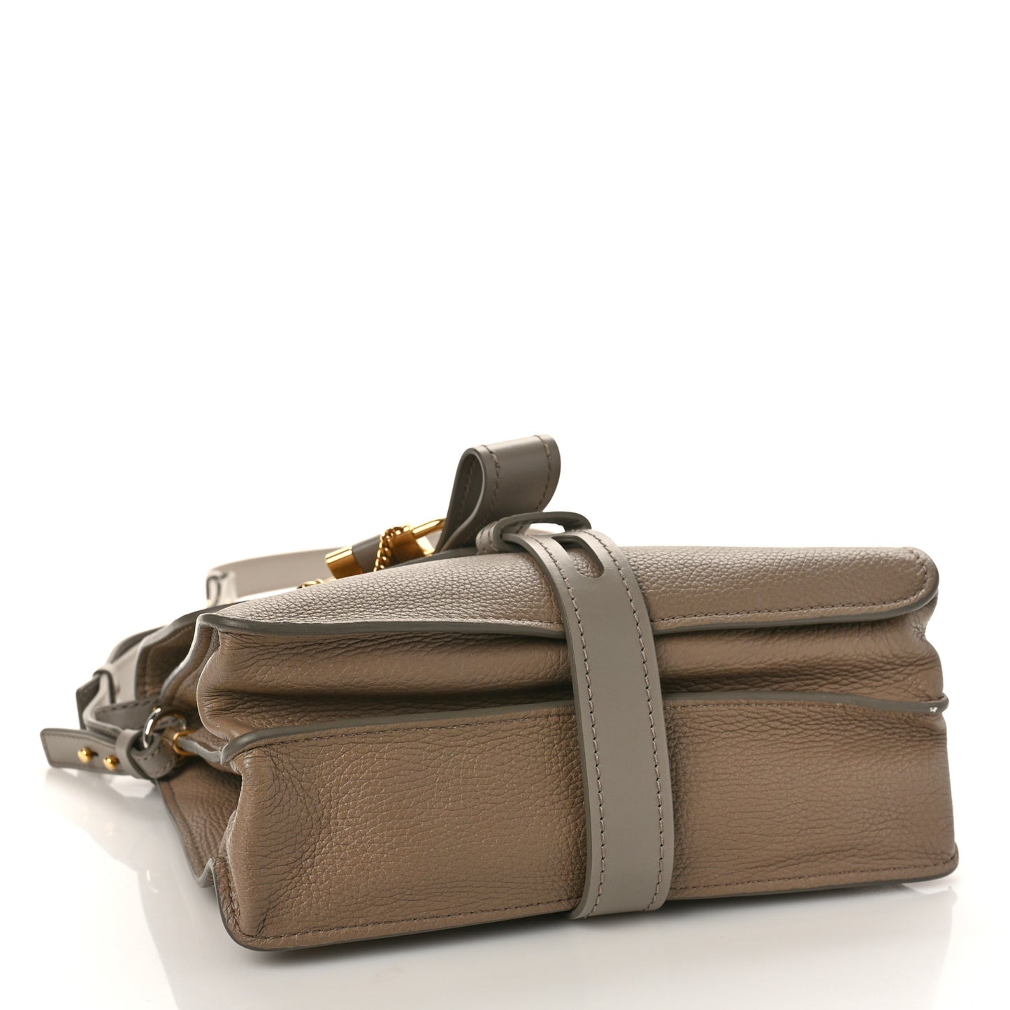 Shiny Grained Calfskin Small Aby Day Shoulder Bag Motty Grey
