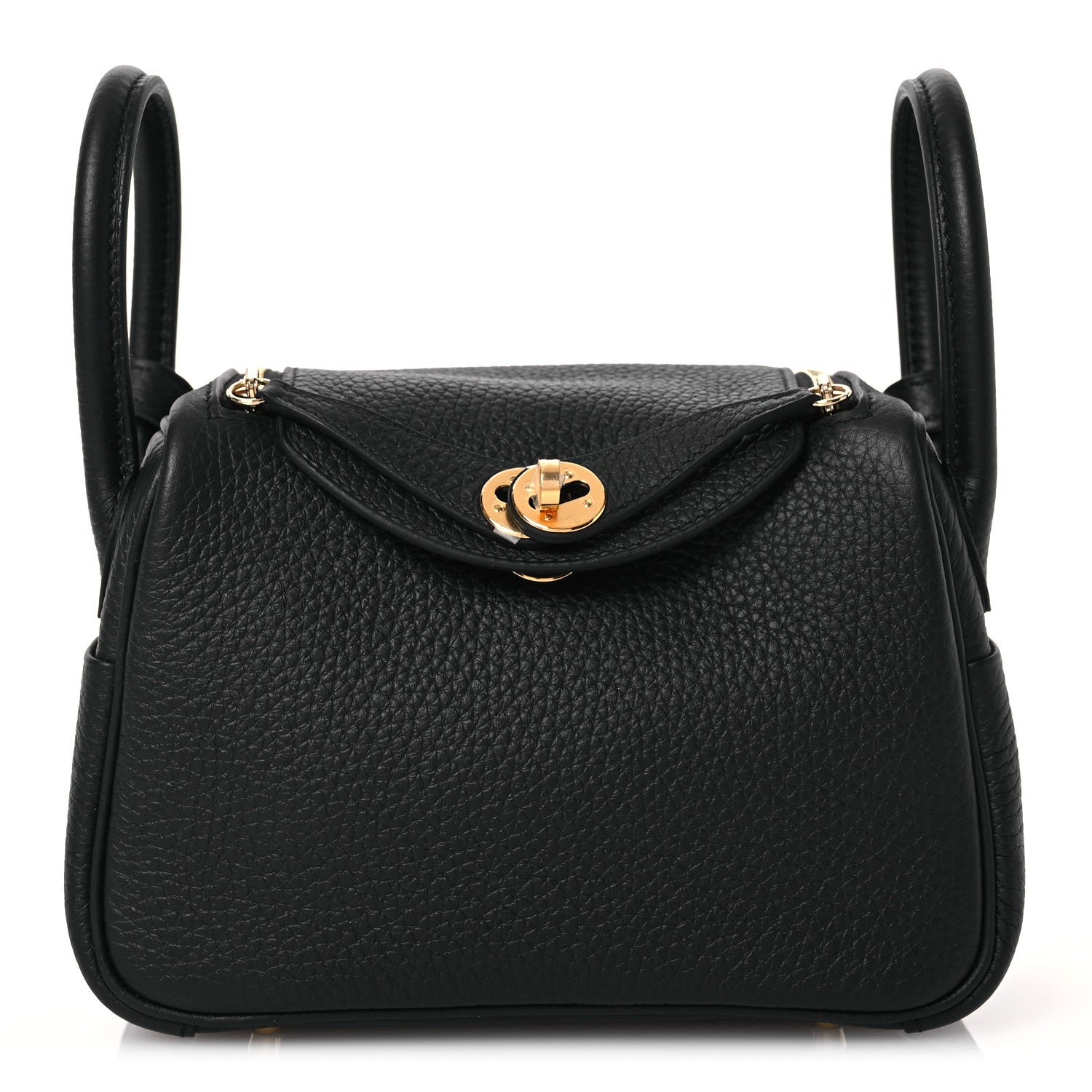 Hermes Taurillon Clemence Mini Lindy 20 Black 1 of 13