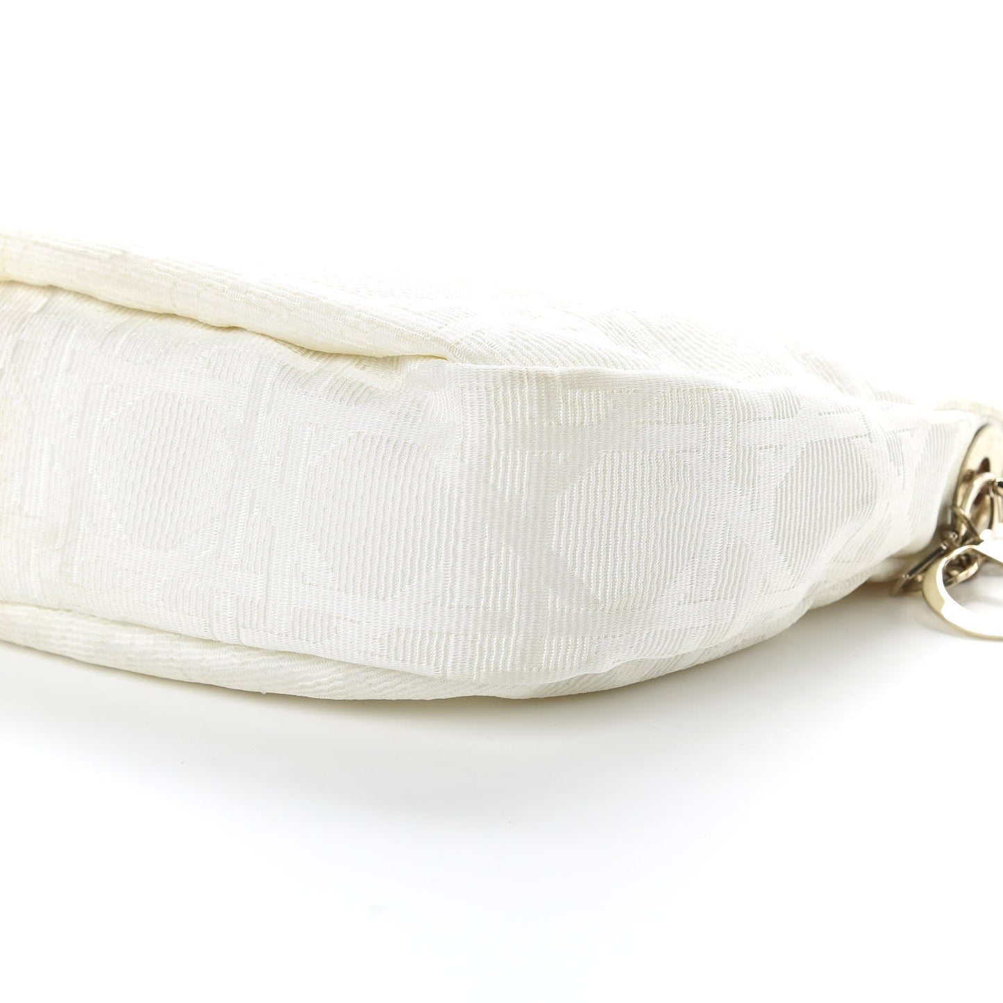 Canvas Cannage Medium Lady Dior Hobo White