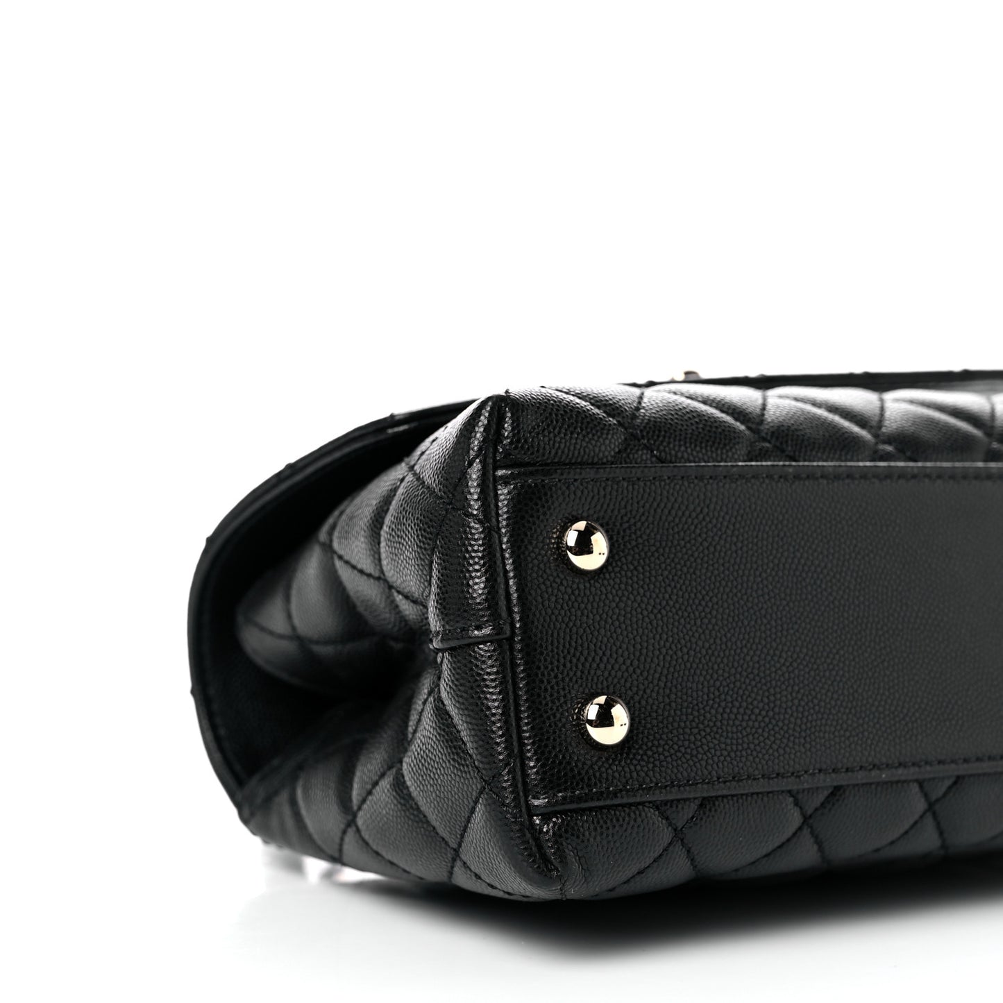 Caviar Quilted Mini Coco Handle Flap Black