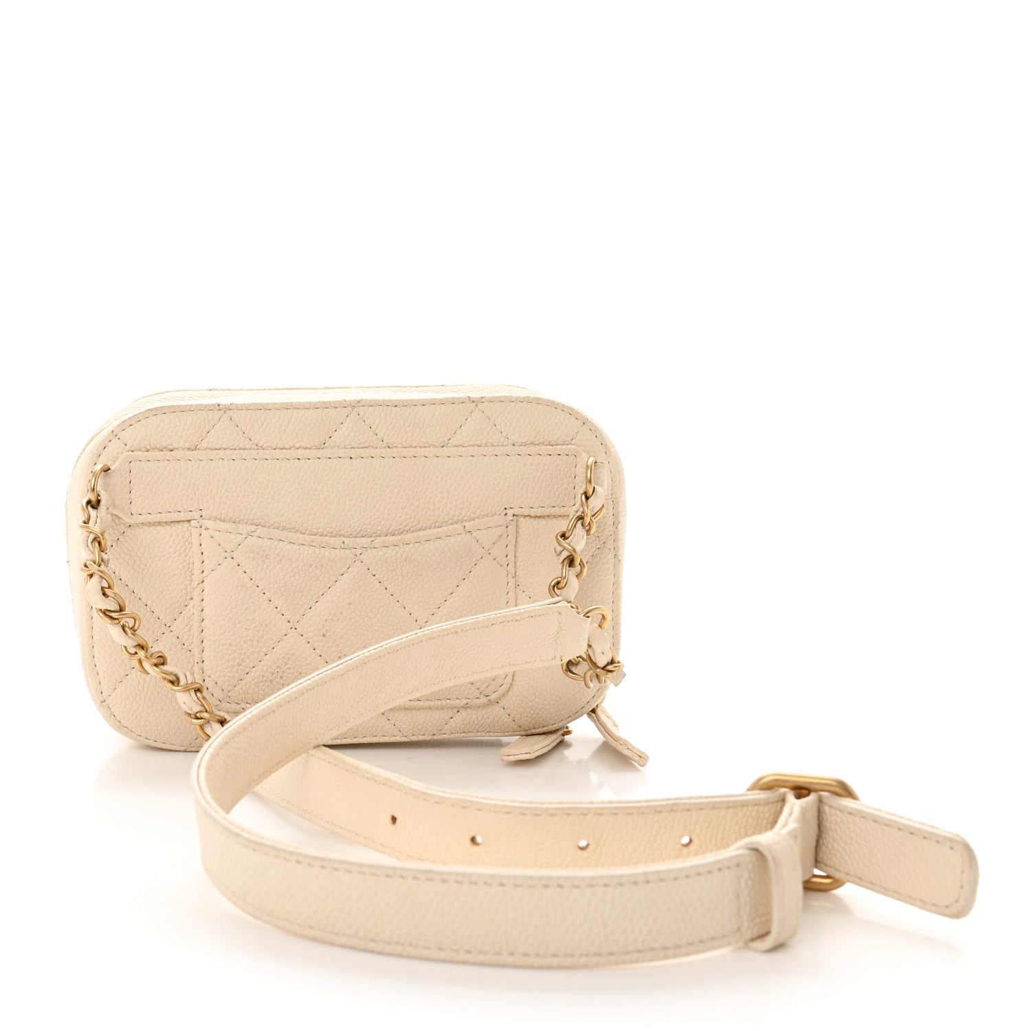 Chanel Caviar Quilted Flap Waist Bag White 3 of 15