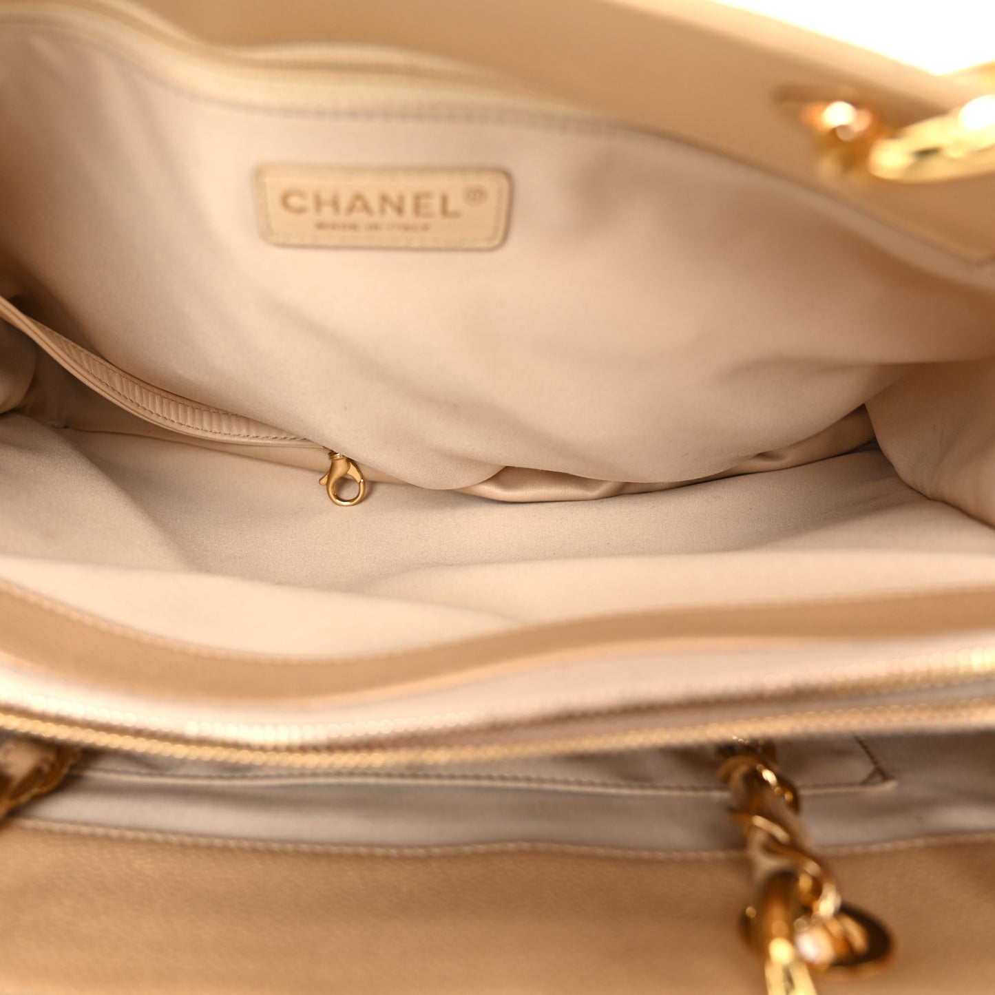 Caviar Quilted Grand Shopping Tote GST Beige