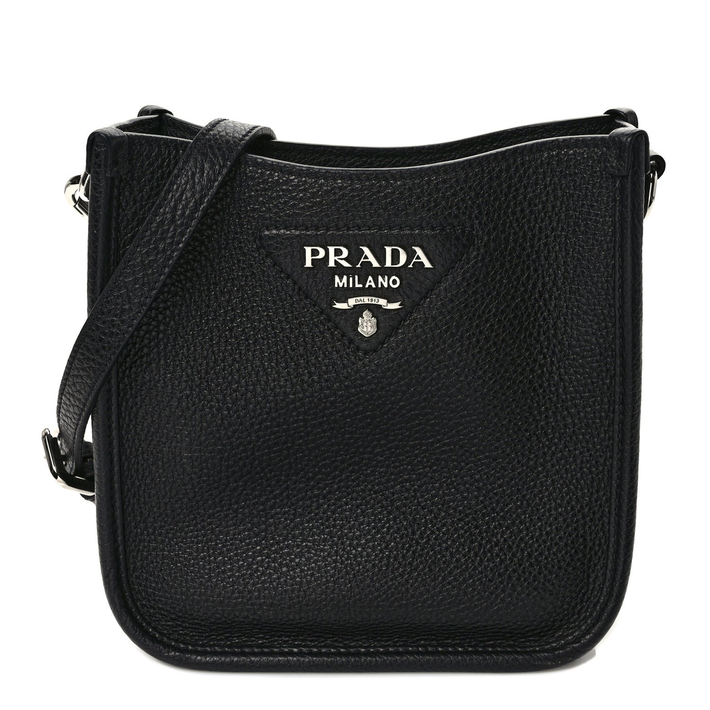 Vitello Daino Soft Mini Hobo Messenger Bag Black