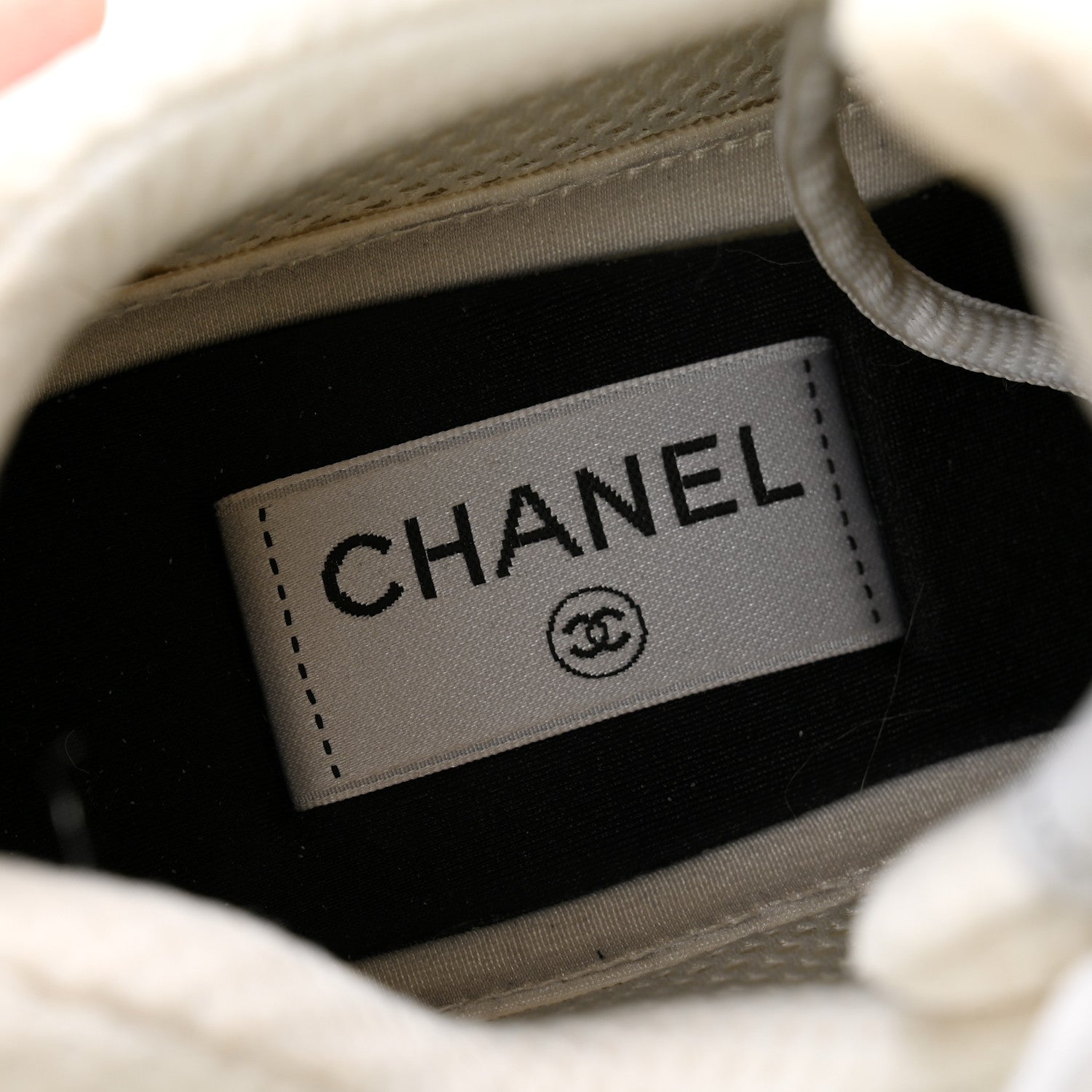 Chanel Fabric Laminated Calfskin Stretch CC Womens Sneakers 39 White Silver 6 of 10
