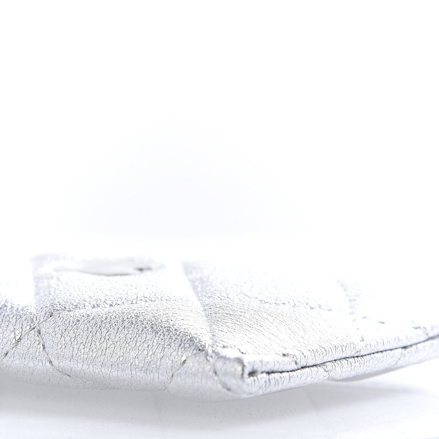 Chanel Metallic Lambskin Quilted Card Holder Silver 7 of 11