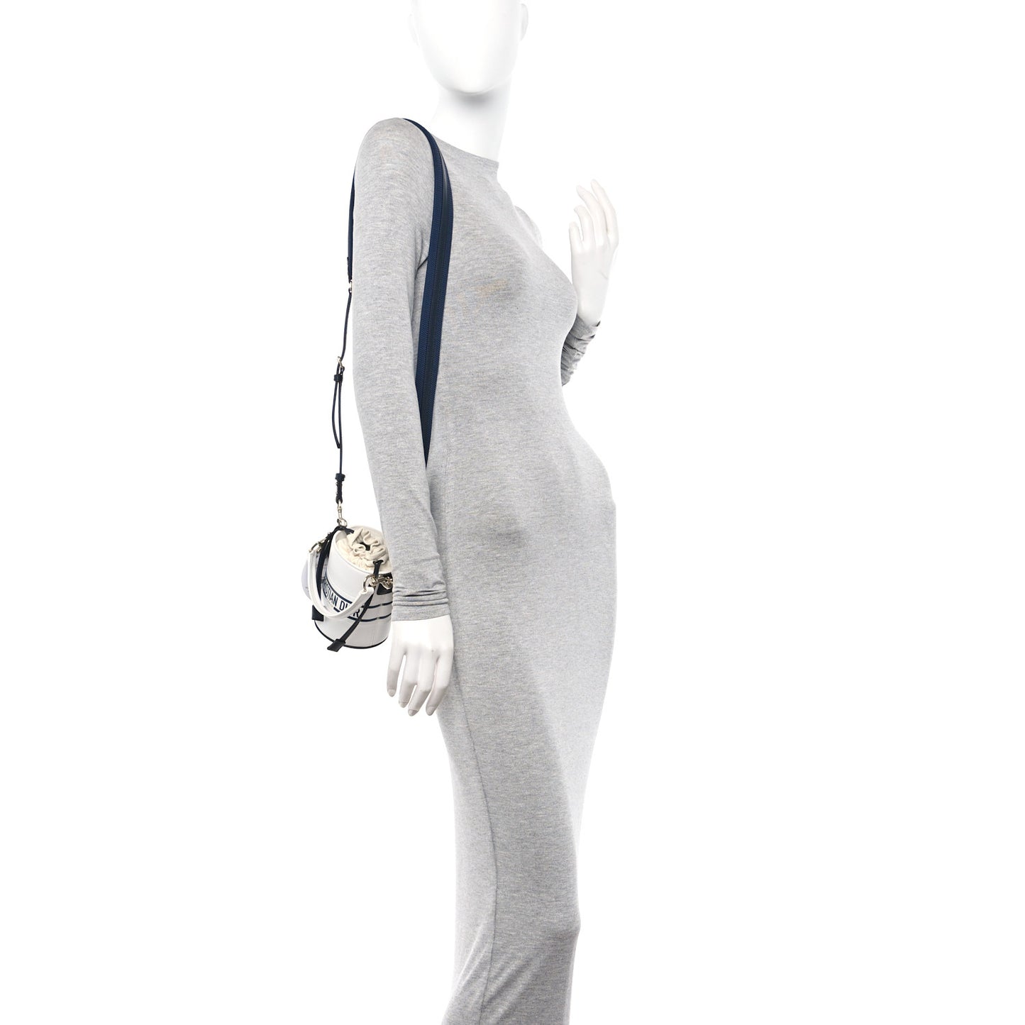 Calfskin Micro Dior Vibe Bucket White Blue