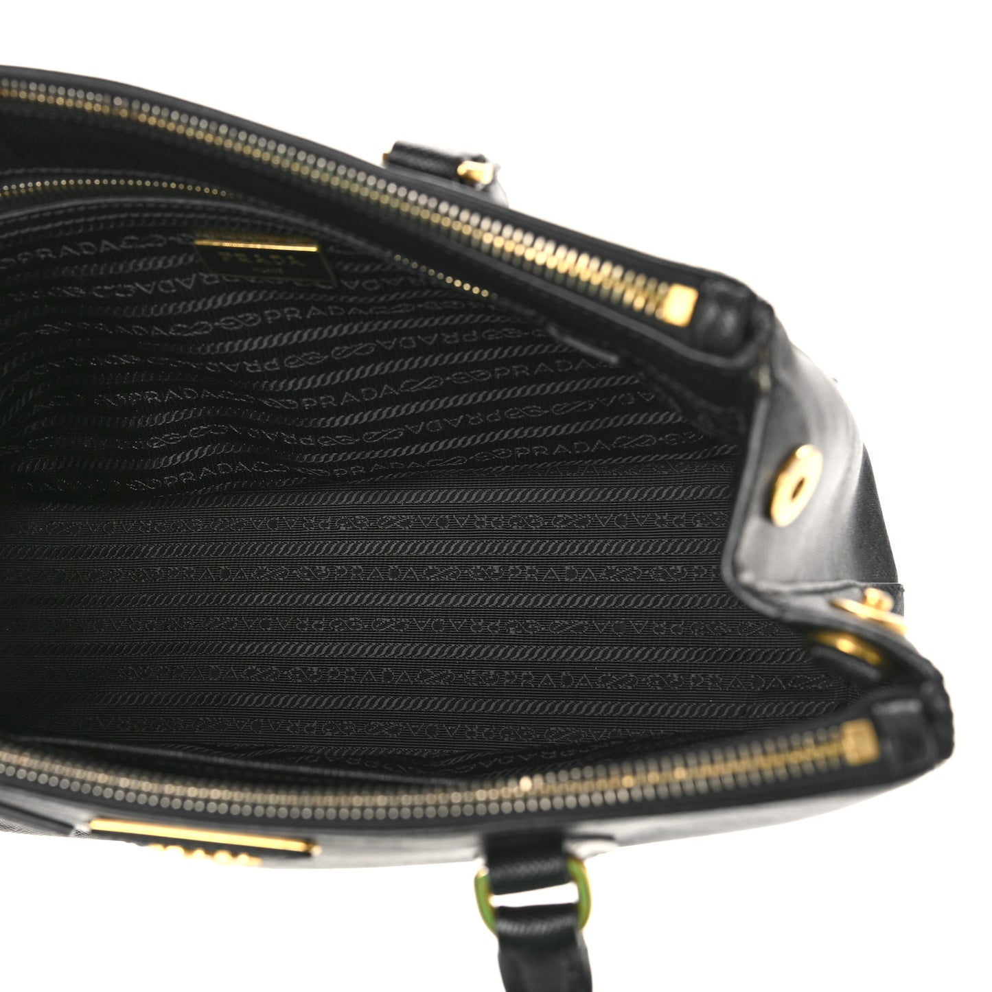 Saffiano Medium Galleria Double Zip Tote Black