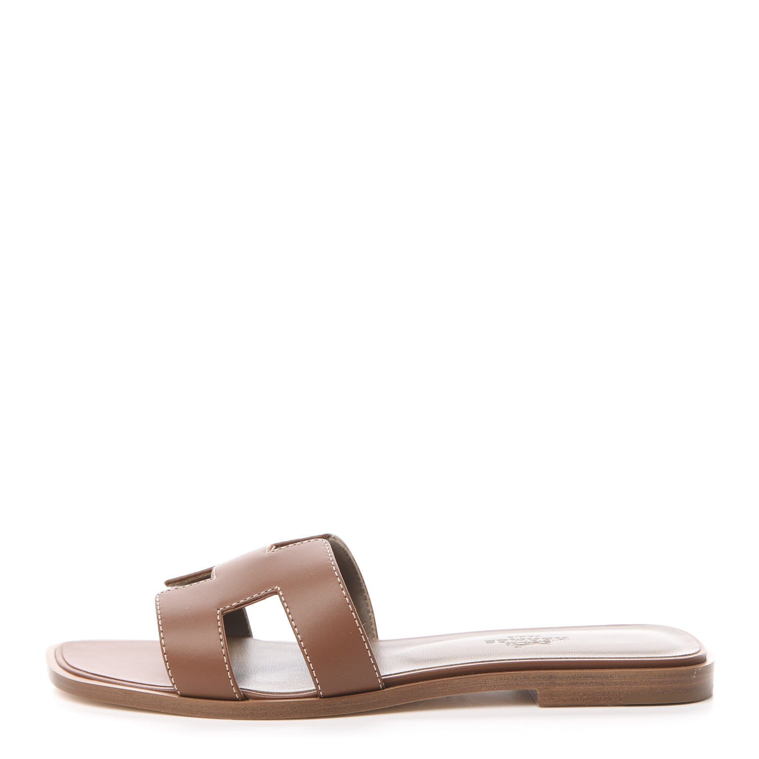 Hermes Box Calfskin Oran Sandals 36 Gold 1 of 9