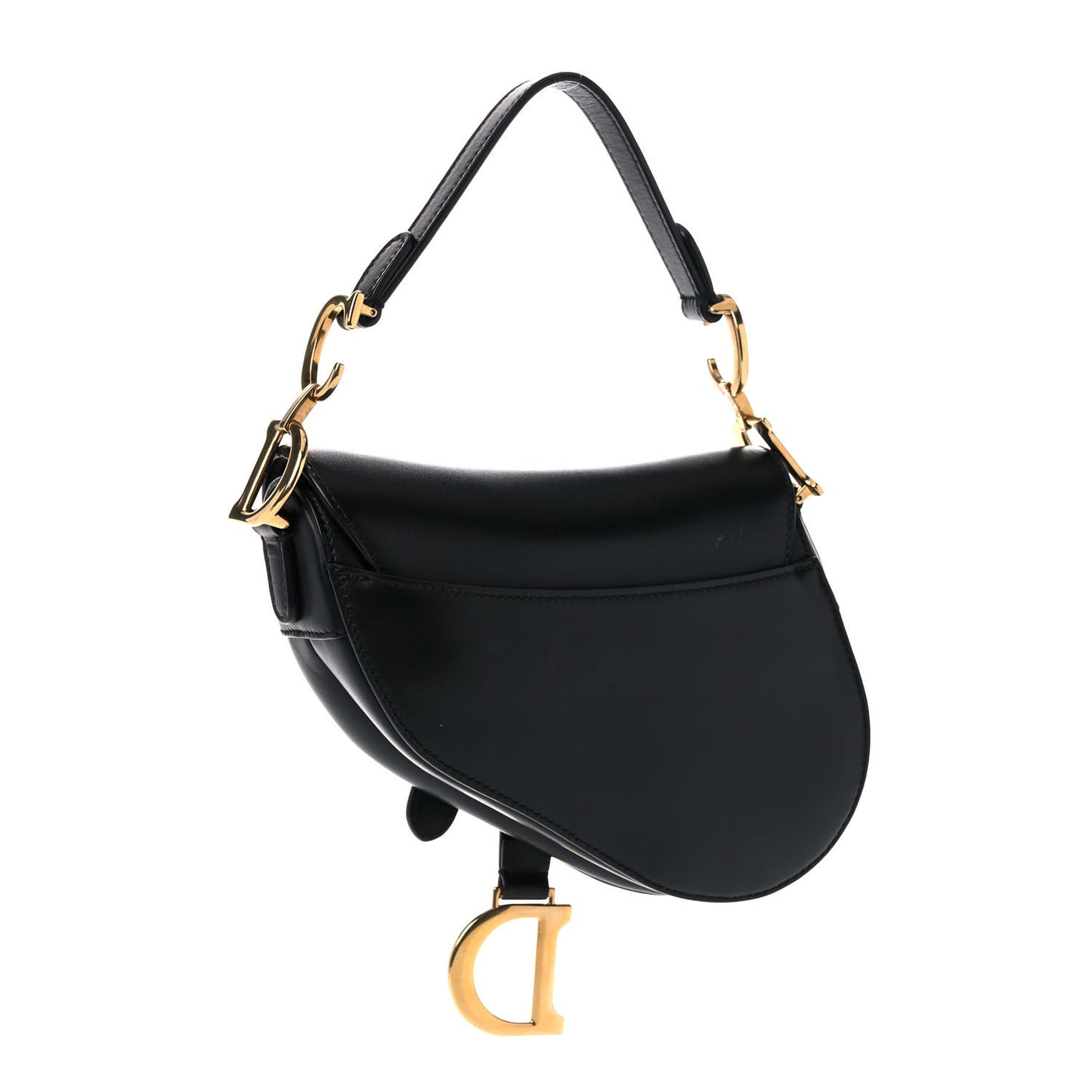 Calfskin Mini Saddle Bag Black