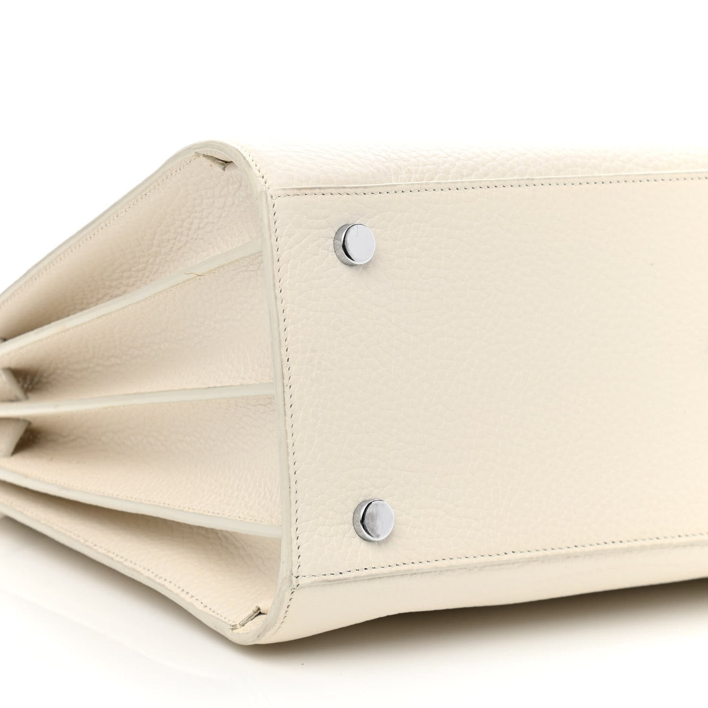 Grained Calfskin Small Sac De Jour Dove White