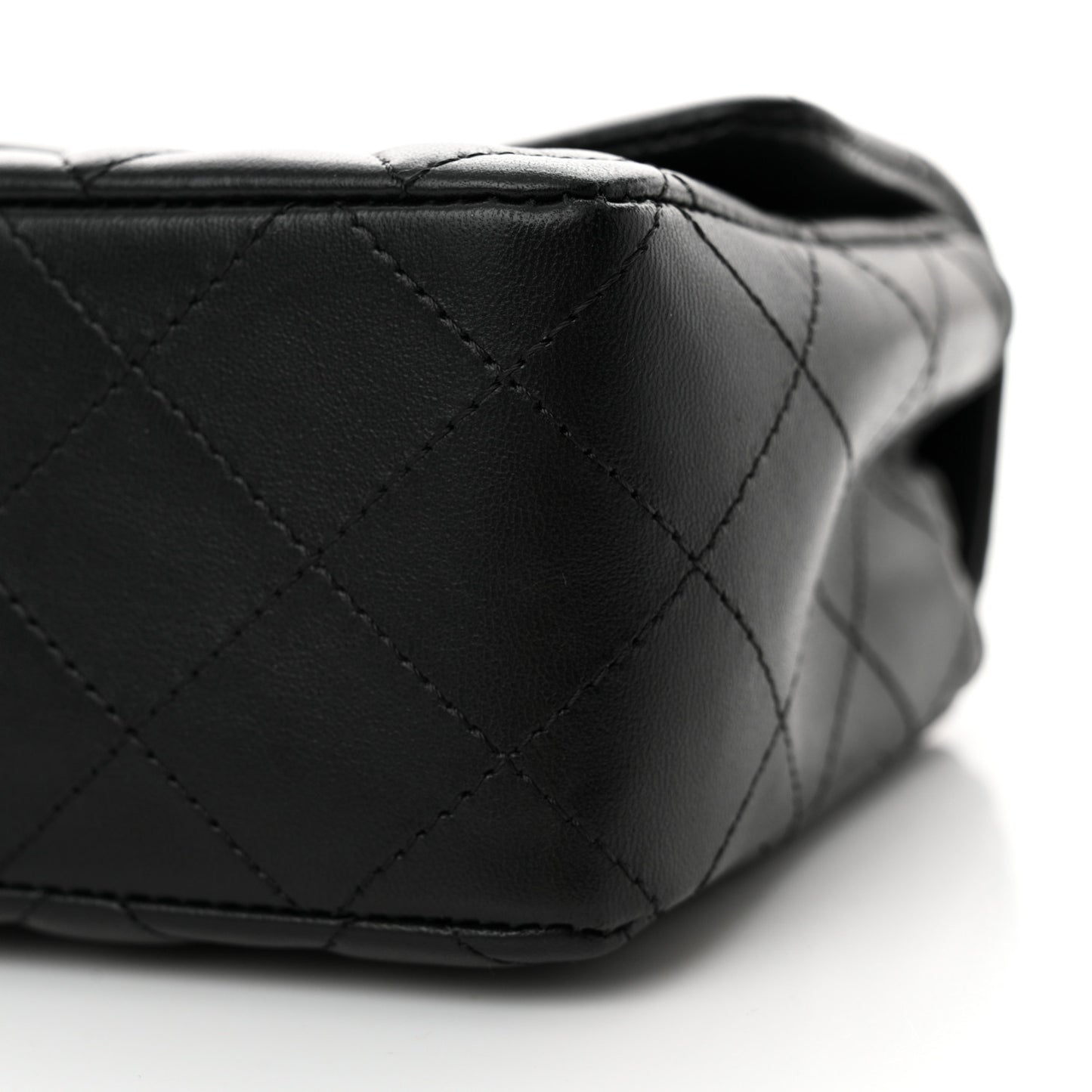 Lambskin Quilted Mini Rectangular Flap Black