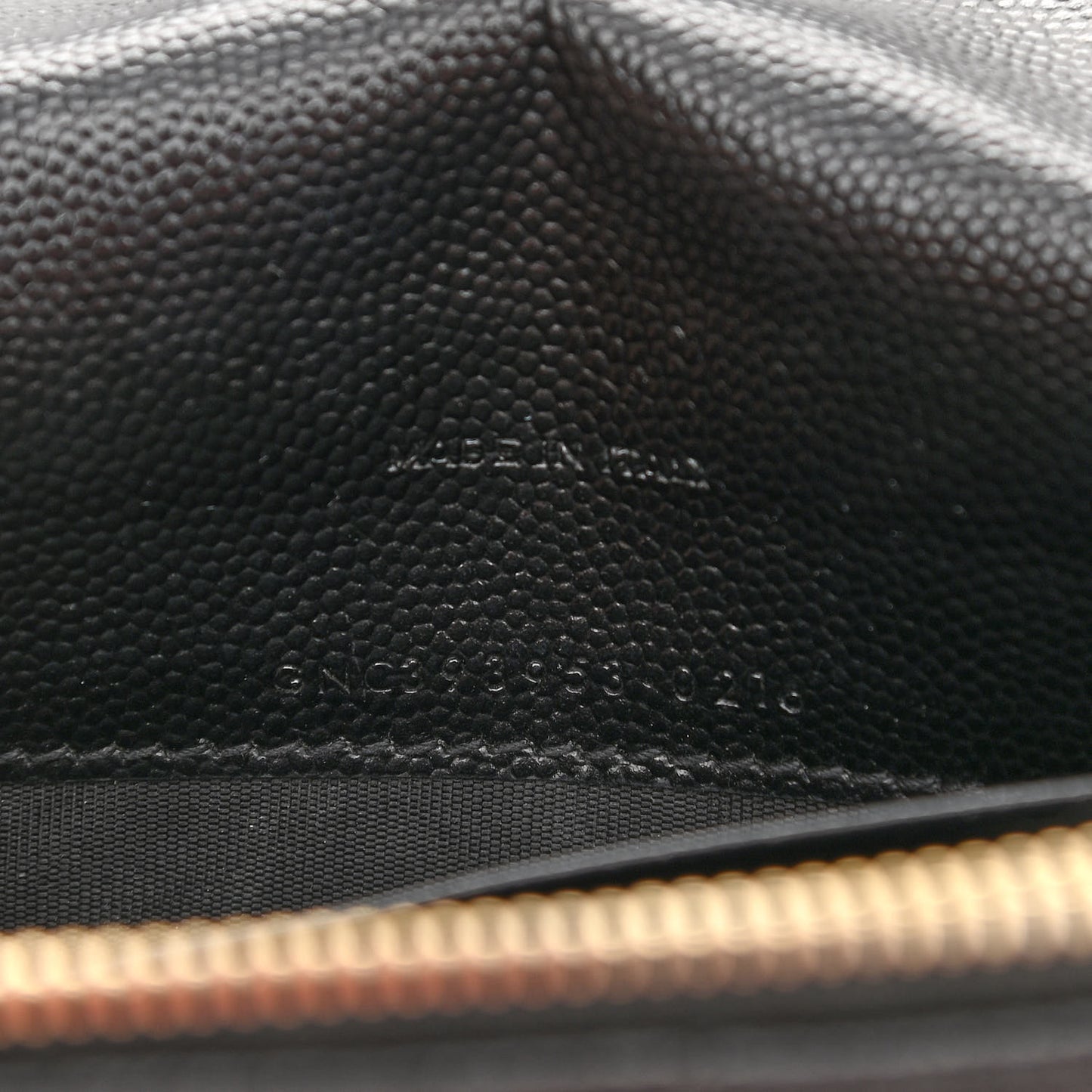 Grain De Poudre Matelasse Chevron Monogram Envelope Chain Wallet Black