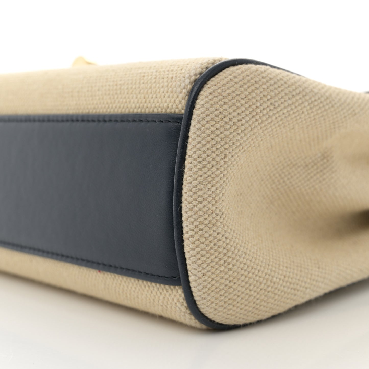 Canvas Calfskin Teen Soft 16 Shoulder Bag Vanilla Navy