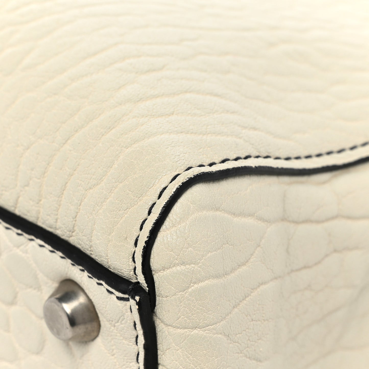 Canyon Grained Lambskin Large Lady Dior Off White