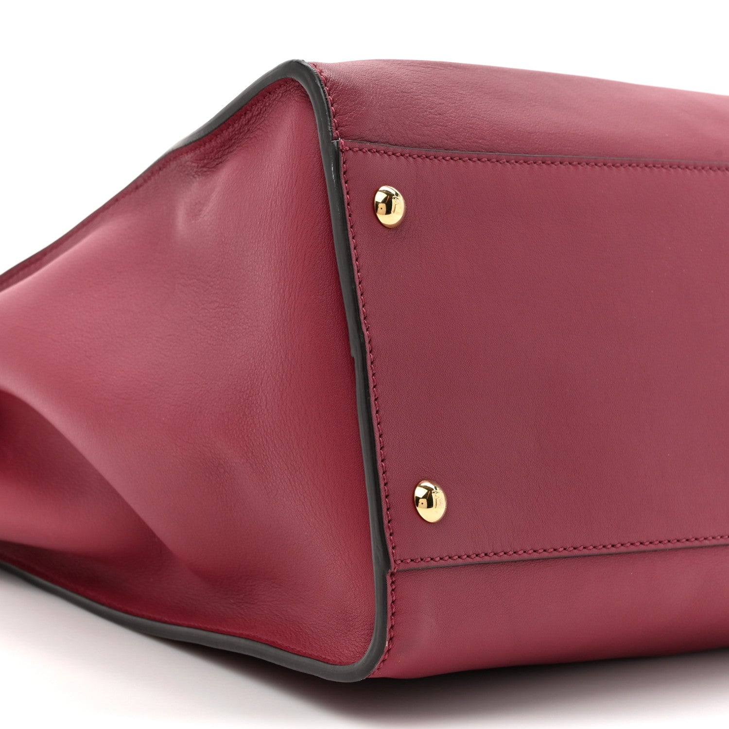 Fendi Vitello Seta Alacantara Large Peekaboo Iconic Satchel Black Cherry Fumo 10 of 13