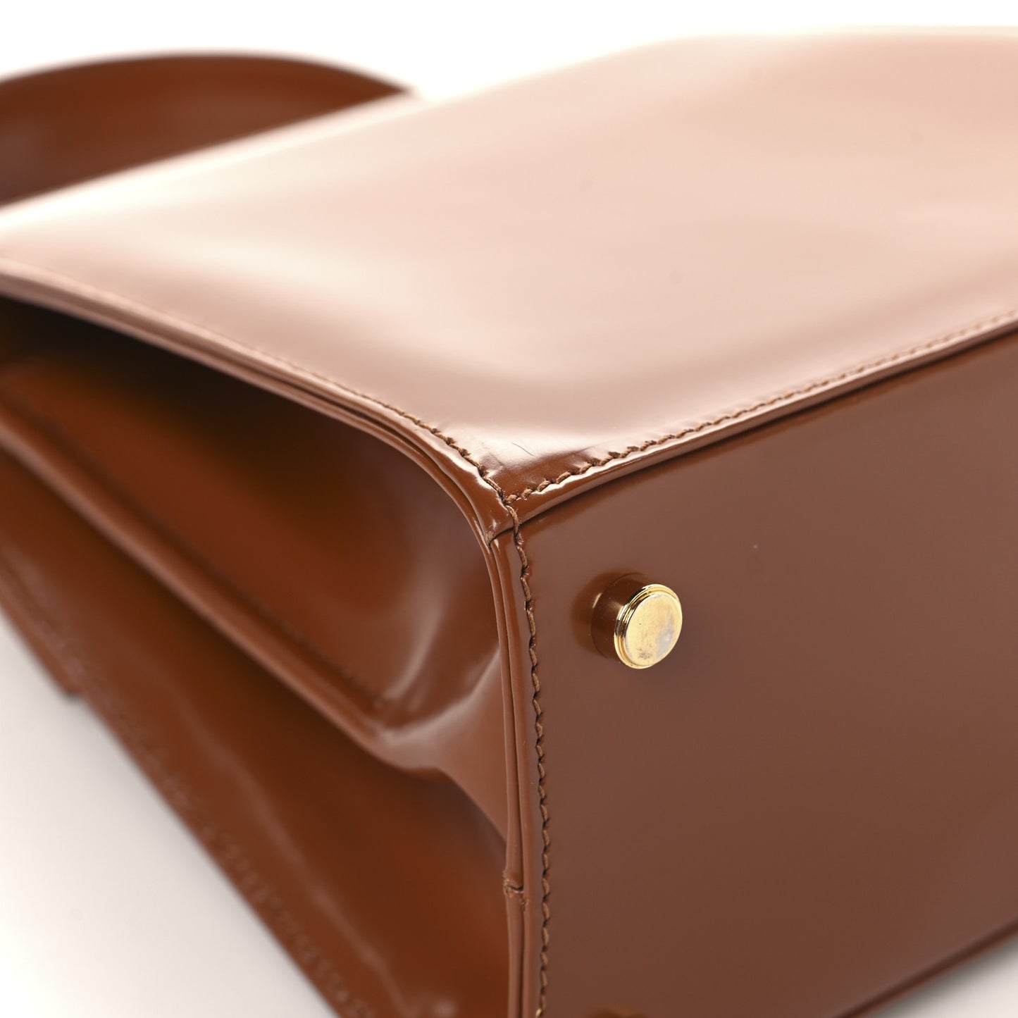 Brushed Off Calfskin Small Iconic Top Handle Cuoio
