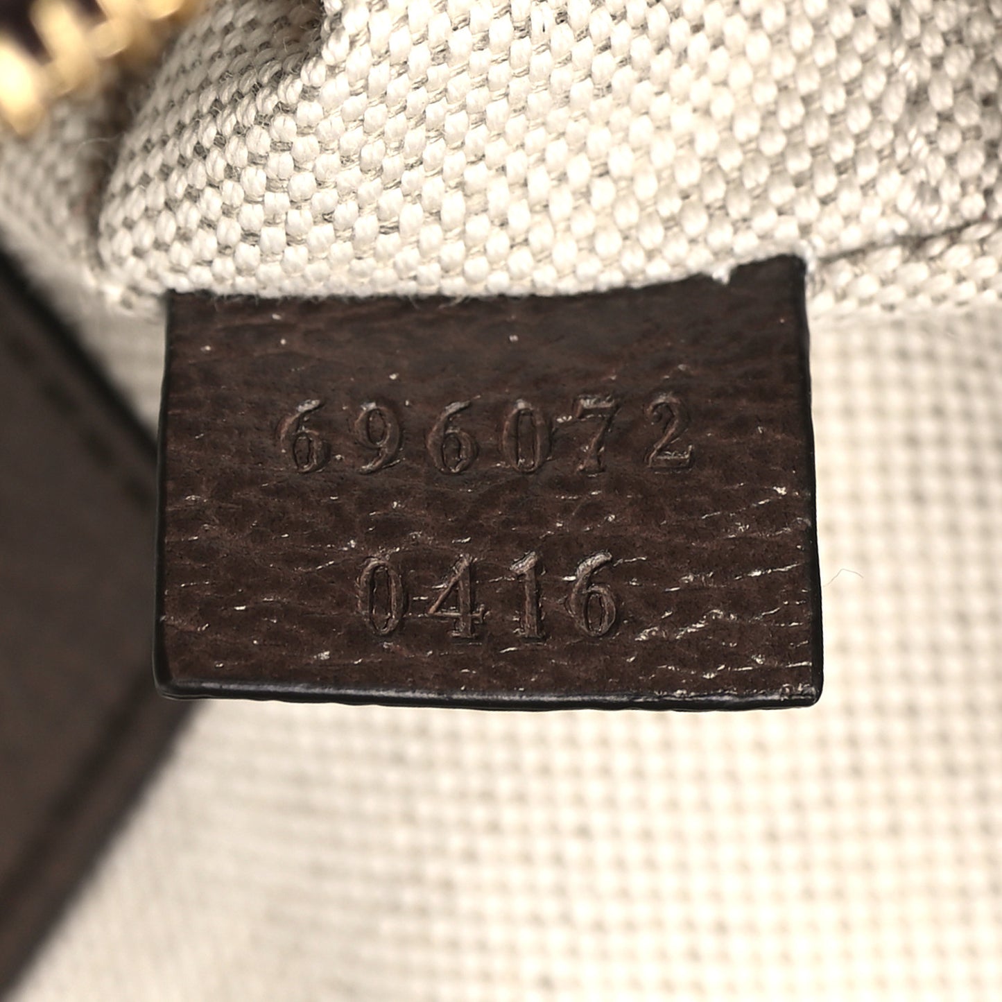 Monogram Jumbo GG Textured Dollar Calfskin Web Shoulder Bag Camel Ebony New Acero