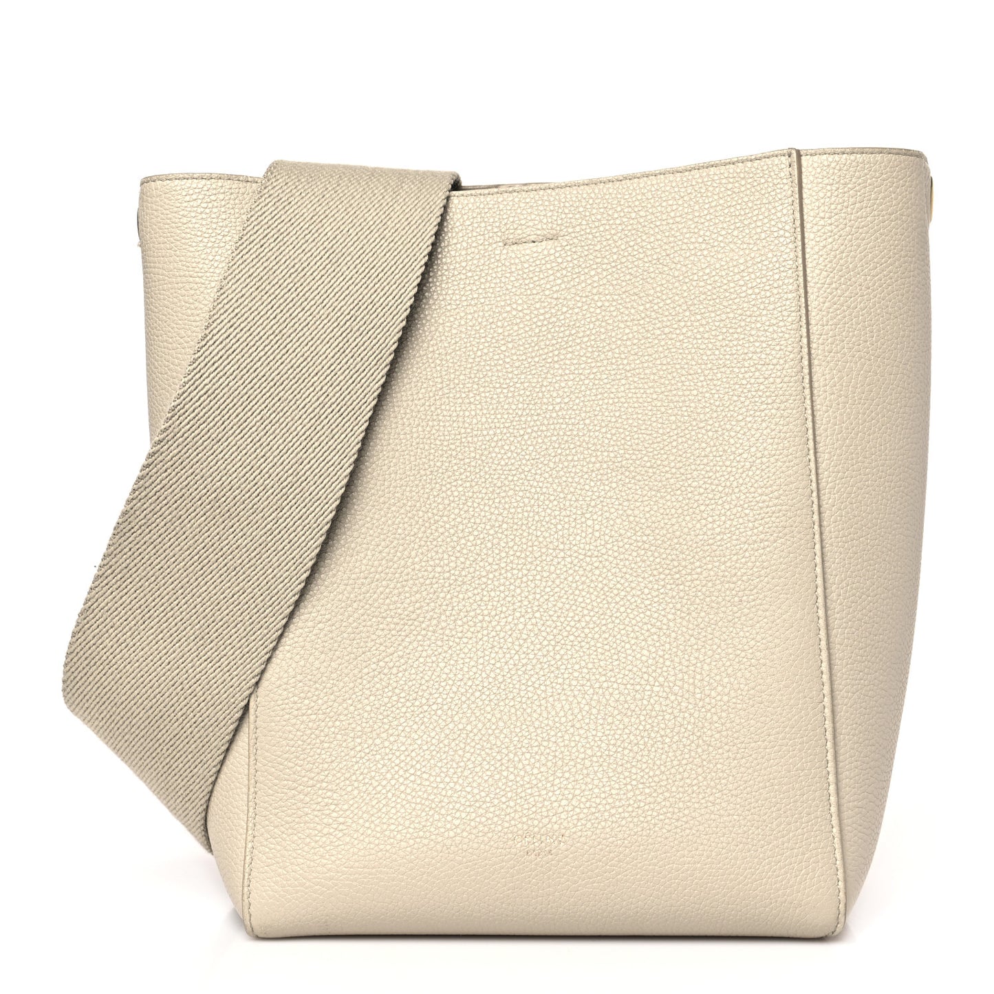 Soft Grained Calfskin Small Sangle Bucket Bag Light Taupe