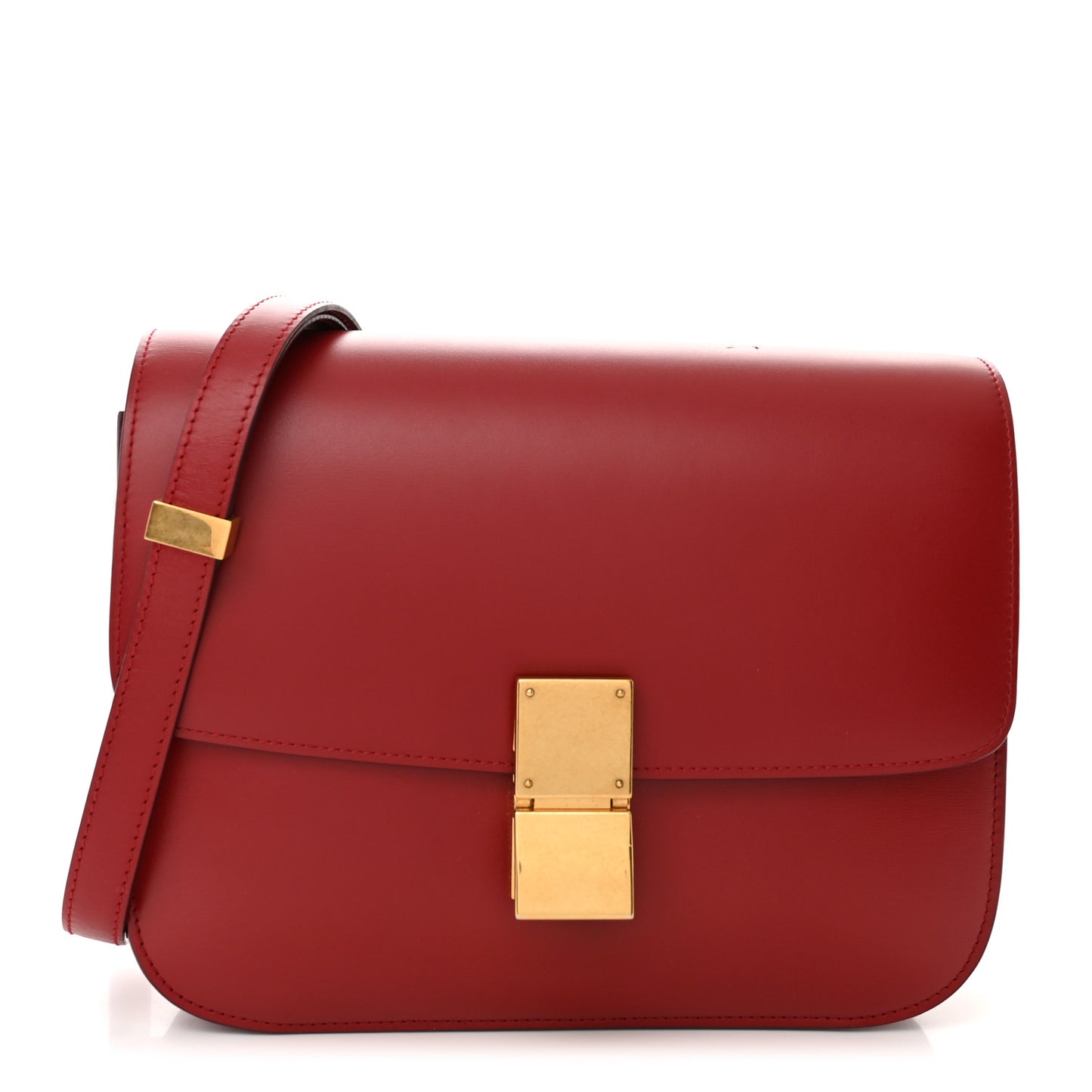 Smooth Calfskin Medium Classic Box Flap Bag Red