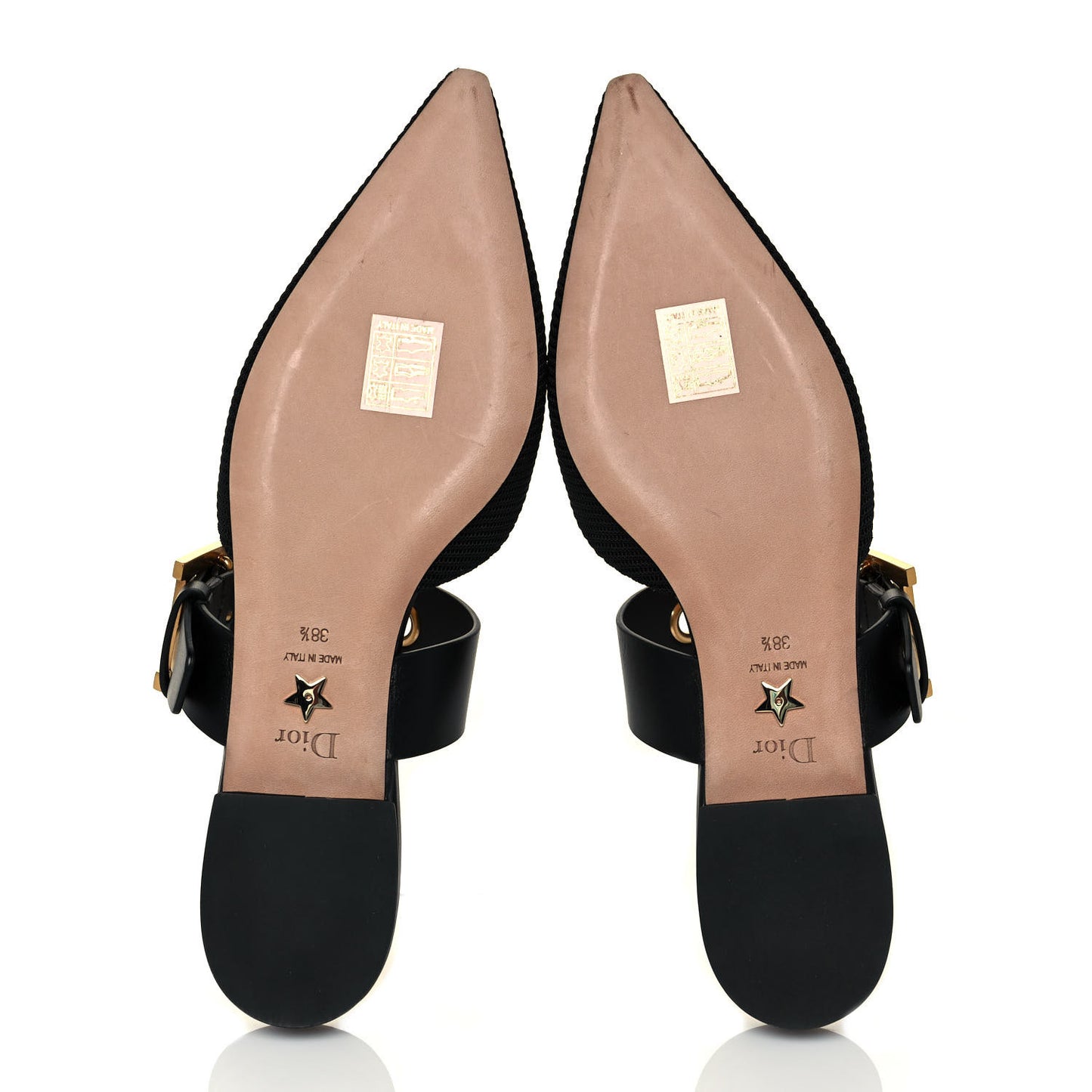 Technical Fabric D-Dior Ballerina Flat Mule 38.5 Black