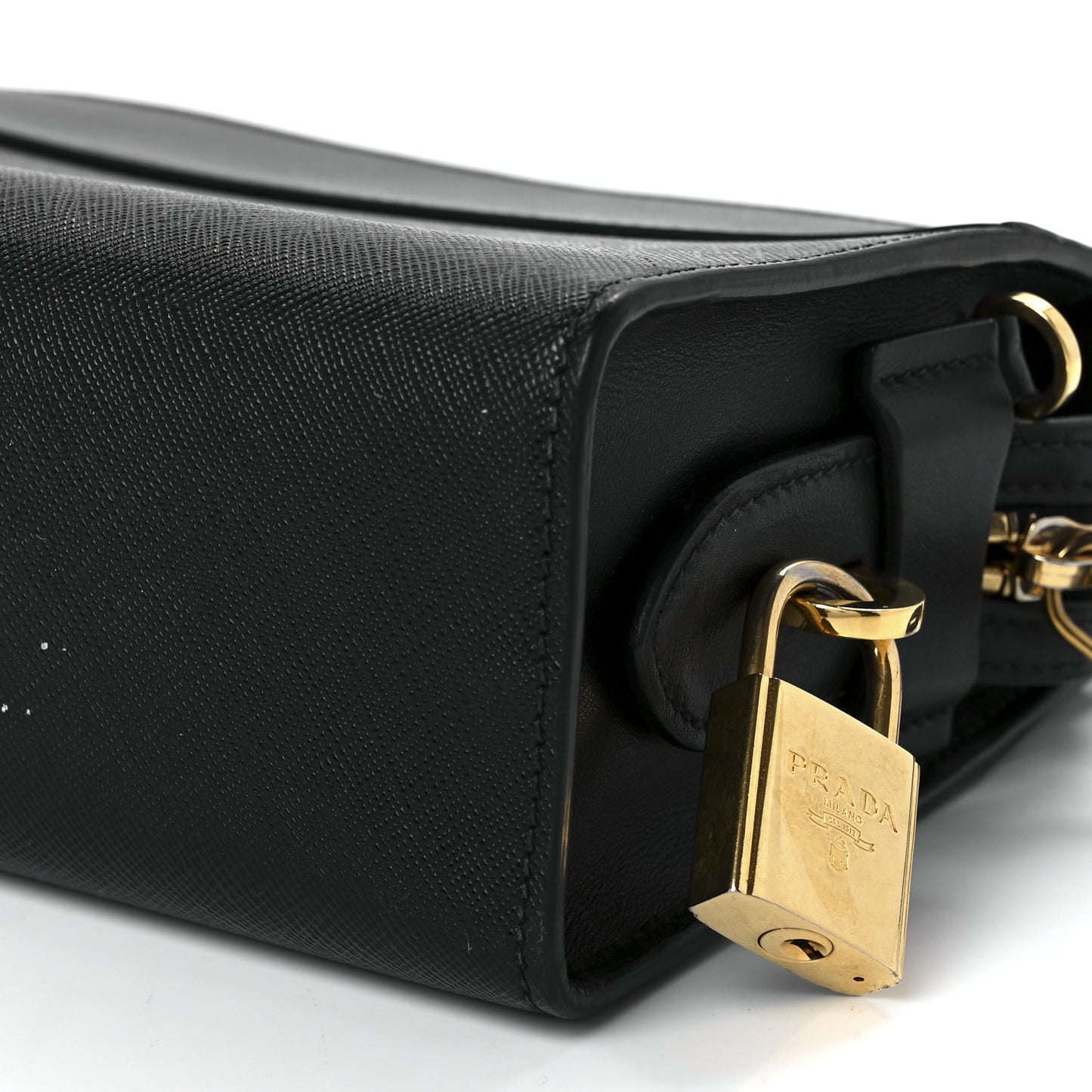 Saffiano City Calfskin Esplanade Crossbody Bag Black