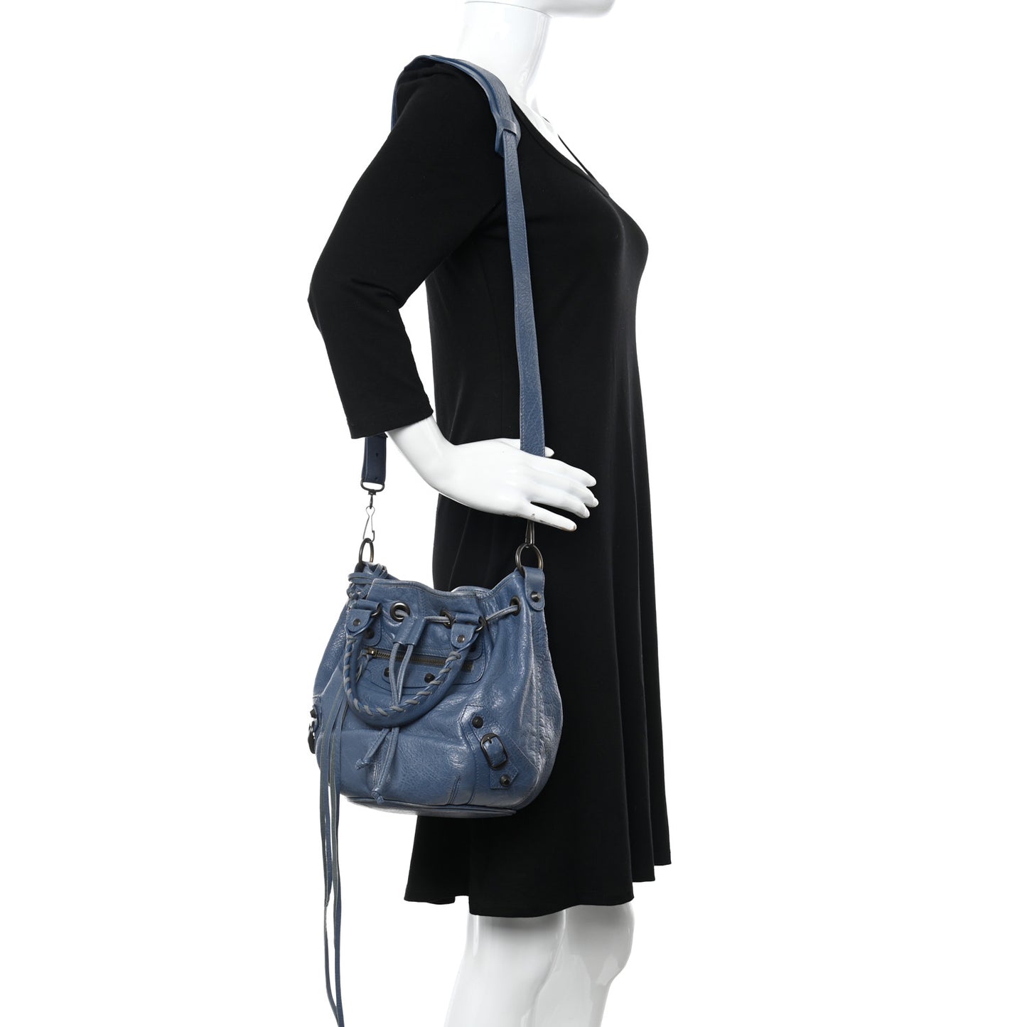Agneau Classic Hardware Mini Pompon Bleu Persan