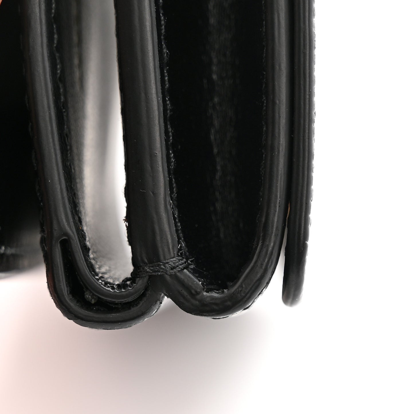 Grained Calfskin TB Compact Tri-Fold Wallet Black