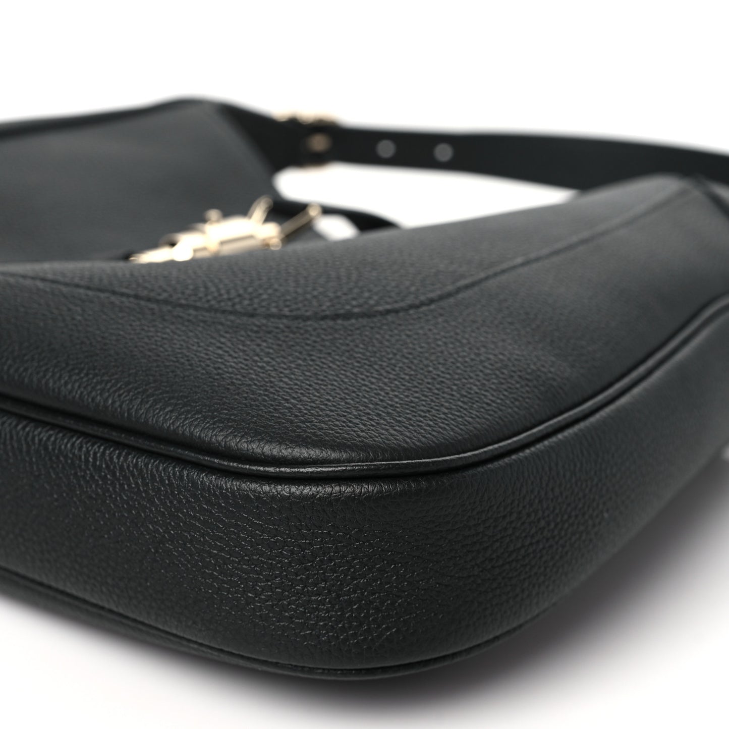 Pebbled Calfskin Large Jackie 1961 Hobo Black