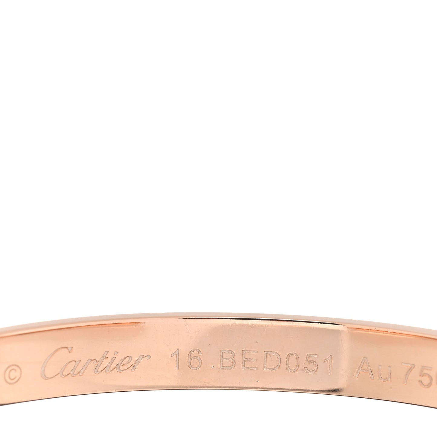 18K Pink Gold LOVE Cuff Bracelet 16