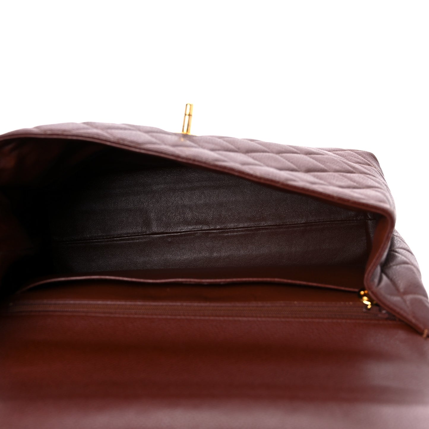Caviar Quilted Jumbo Kelly Flap Brown