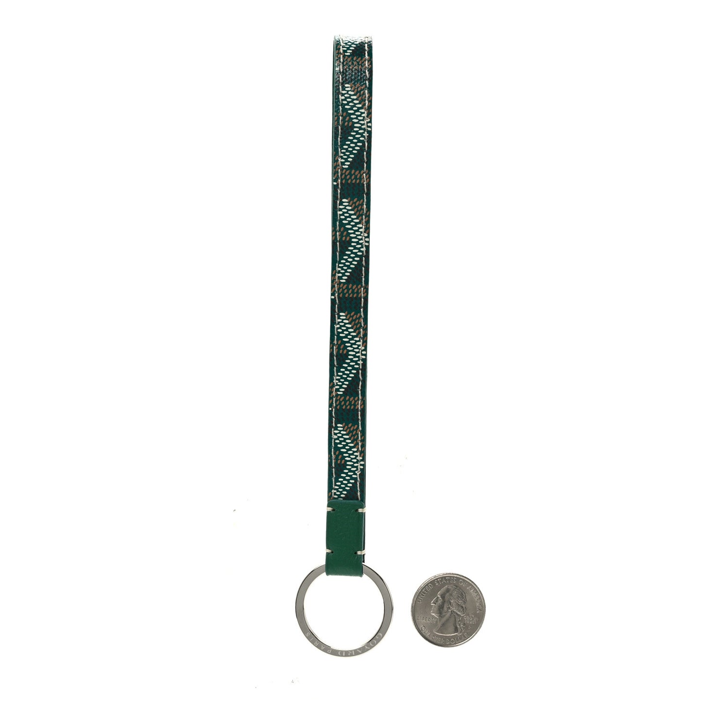Goyardine Sesame Key Holder Green
