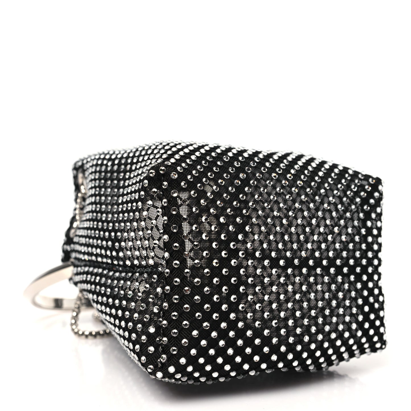 Mesh Crystal Bon Bon Bag Black