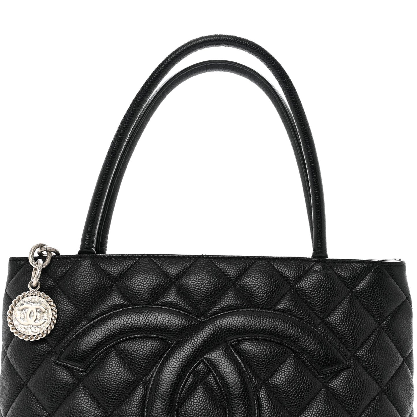 Caviar Quilted Medallion Tote Black