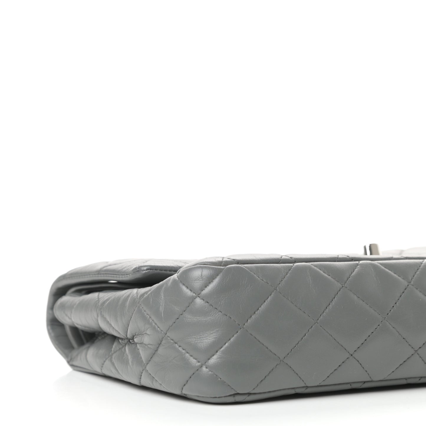 Lambskin Quilted Medium Double Flap Dark Grey