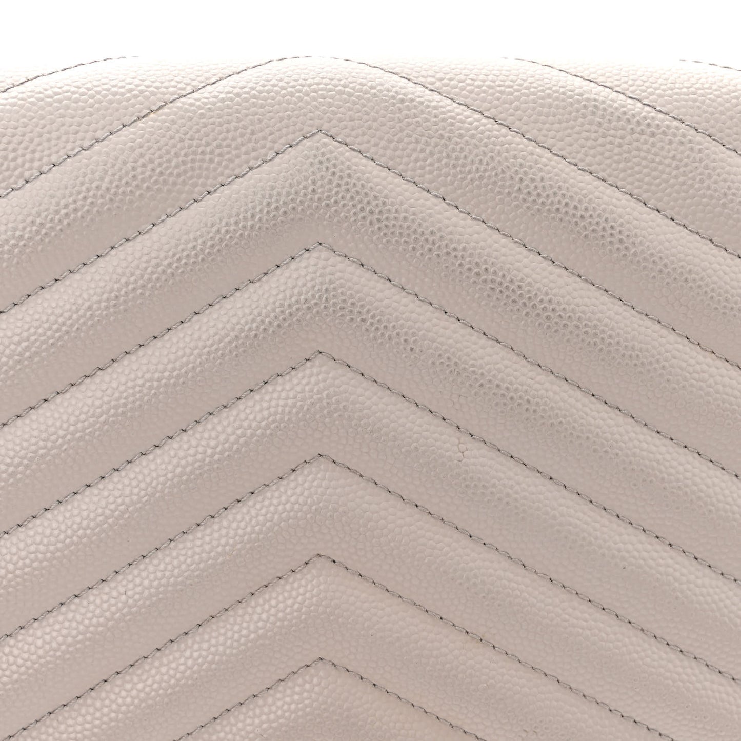 Grain De Poudre Matelasse Chevron Monogram Envelope Chain Wallet Fog