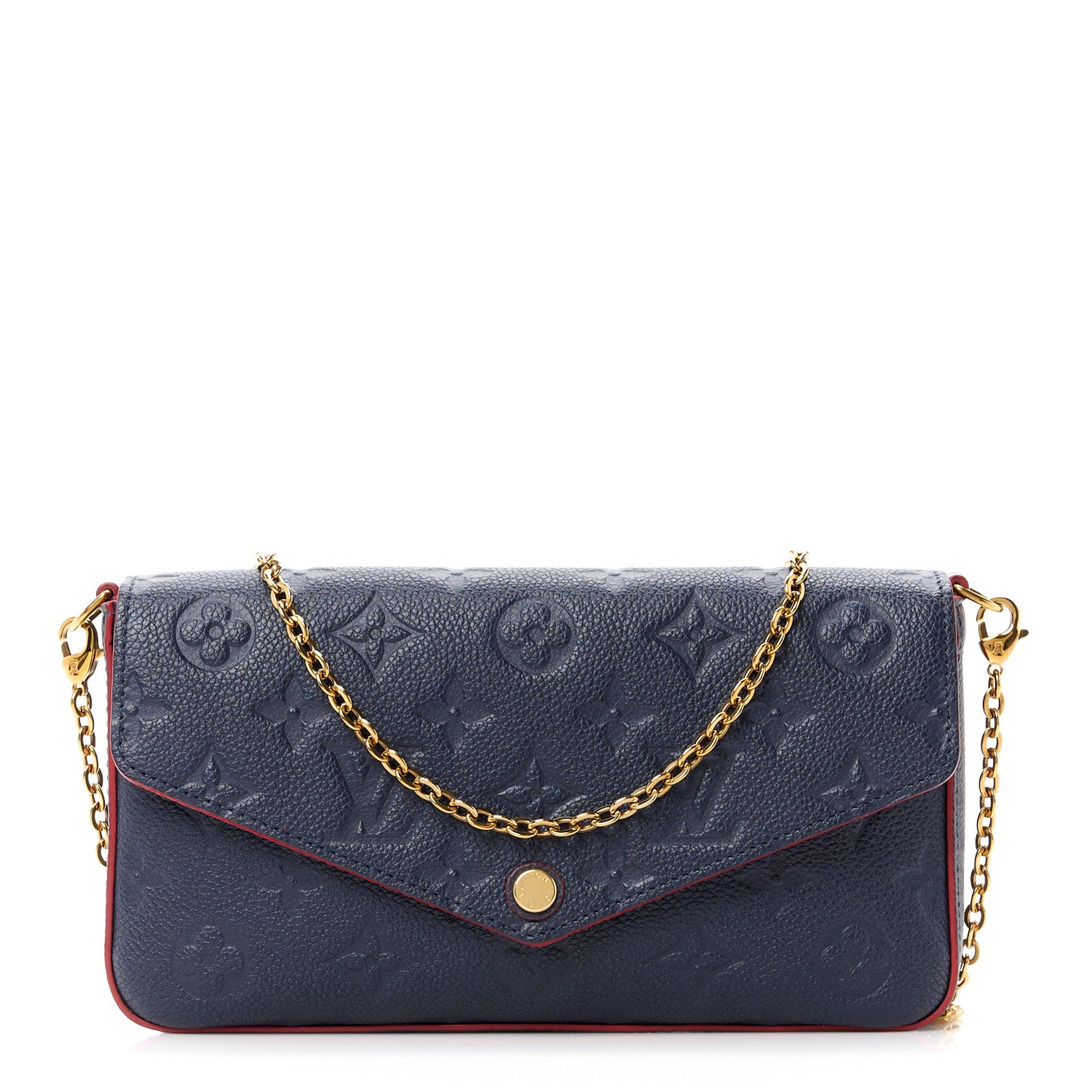 Empreinte Pochette Felicie Chain Wallet Marine Rouge