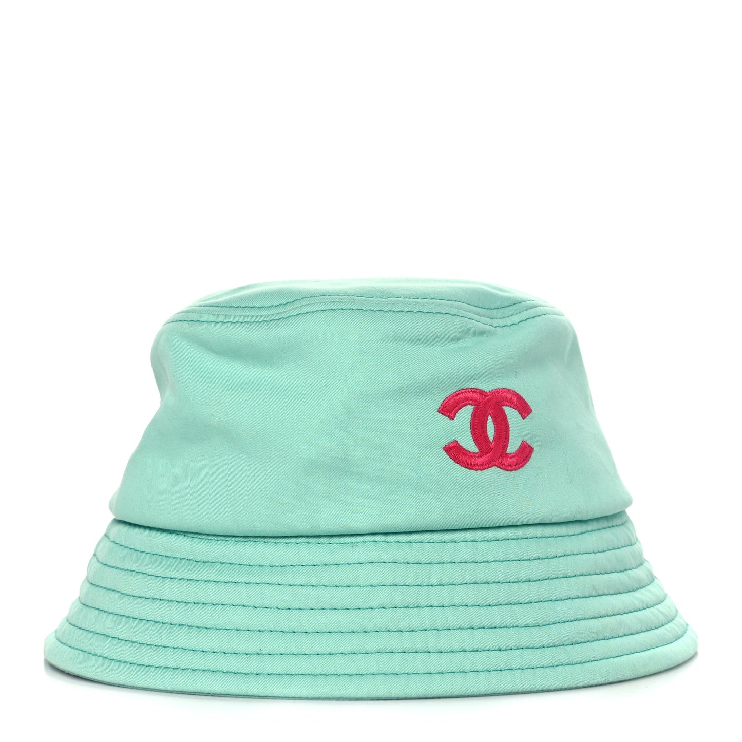 Cotton CC Cloche Bucket Hat S Turquoise Fuchsia