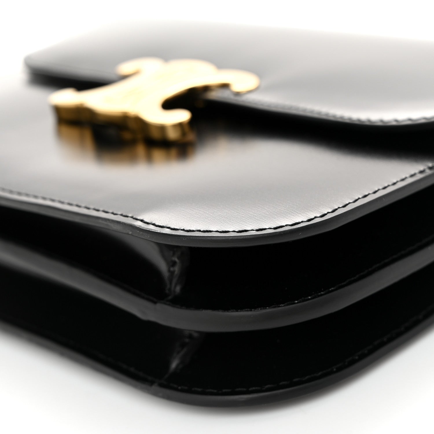 Celine Shiny Calfskin College Triomphe Black 9 of 10