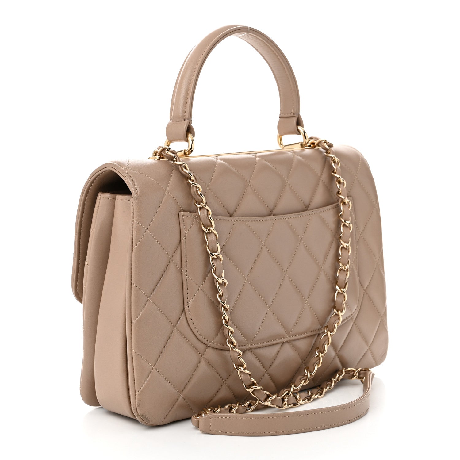 Chanel Lambskin Quilted Medium Trendy CC Flap Dual Handle Bag Beige 3 of 14