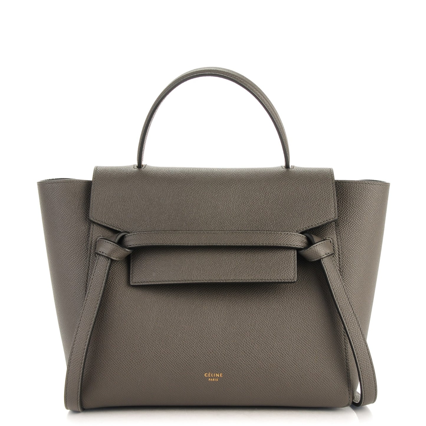 Baby Grained Calfskin Micro Belt Bag Grey